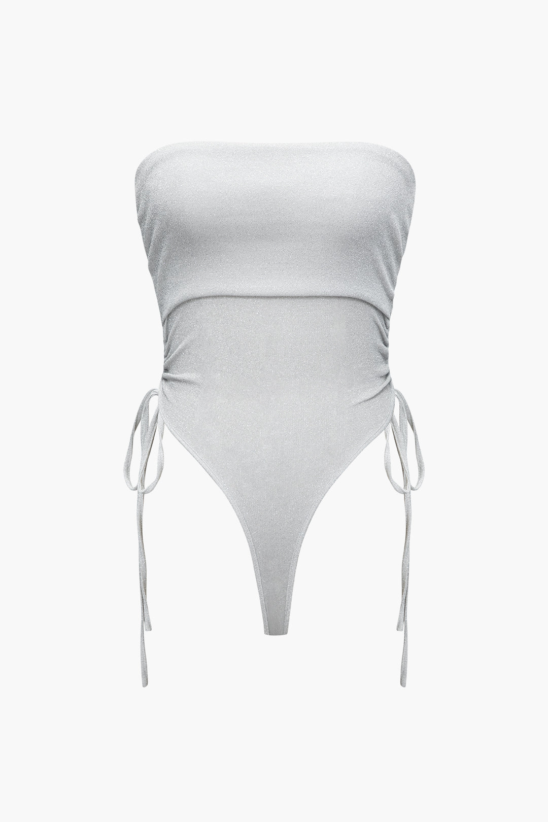 Glitter Ruched Tie Zipper Tube Bodysuit & Mini Skirt Set for Y2K Aesthetic Outfits Glitter Ruched Tie Zipper Tube Bodysuit & Mini Skirt Set for Y2K Aesthetic Outfits