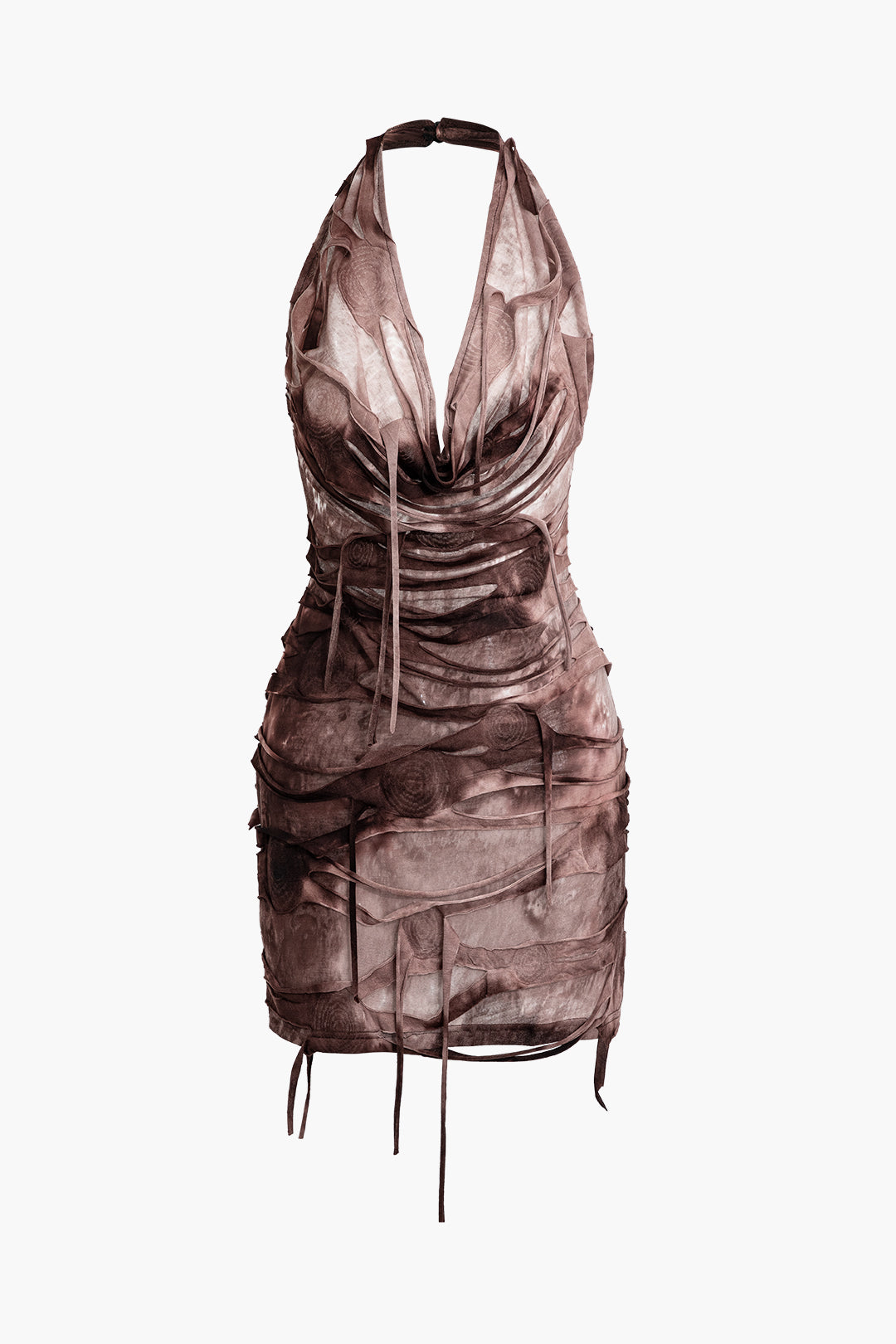 Halter Backless Distressed Mini Dress - Y2K Aesthetic Grunge Style for Trendy Outfits Halter Backless Distressed Mini Dress - Y2K Aesthetic Grunge Style for Trendy Outfits