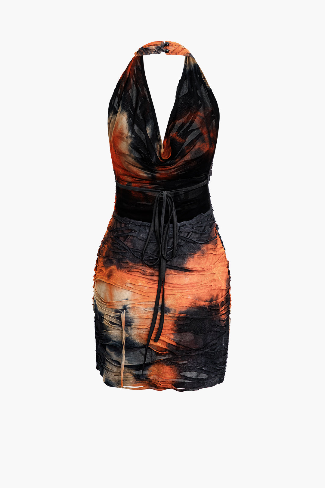 Halter Backless Distressed Mini Dress - Y2K Aesthetic Grunge Style for Trendy Outfits Halter Backless Distressed Mini Dress - Y2K Aesthetic Grunge Style for Trendy Outfits