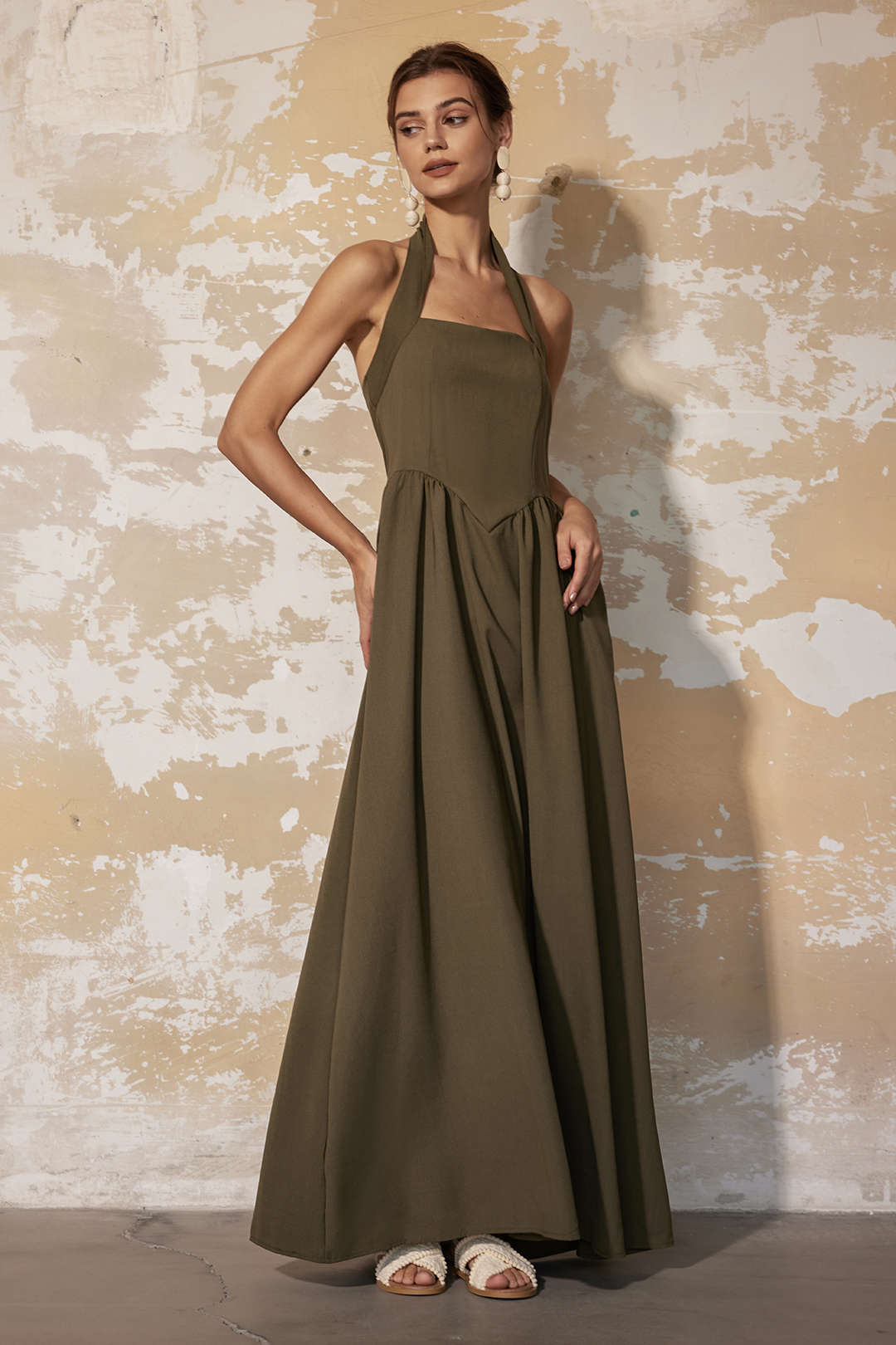 Halter Backless Maxi Dress - Y2K Aesthetic Fashion for Effortless Summer Style Halter Backless Maxi Dress - Y2K Aesthetic Fashion for Effortless Summer Style