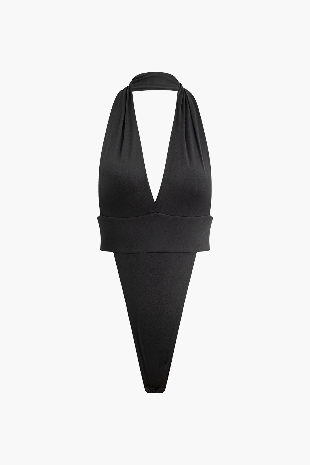 Halter Backless V-Neck Bodysuit with Knot Ruched Skirt Set for Y2K Aesthetic Outfits Halter Backless V-Neck Bodysuit with Knot Ruched Skirt Set for Y2K Aesthetic Outfits