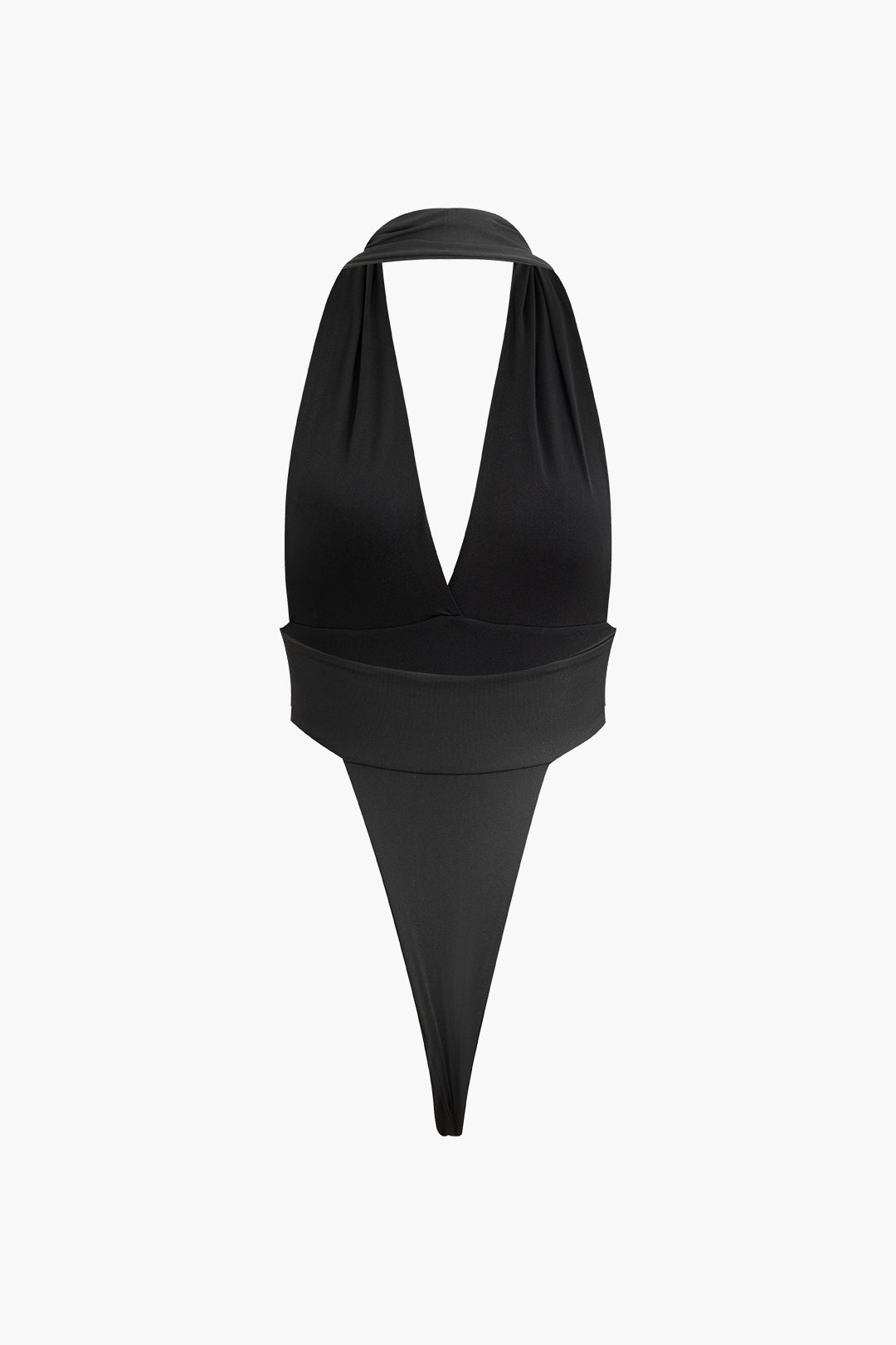 Halter Backless V-Neck Bodysuit with Knot Ruched Skirt Set for Y2K Aesthetic Outfits Halter Backless V-Neck Bodysuit with Knot Ruched Skirt Set for Y2K Aesthetic Outfits