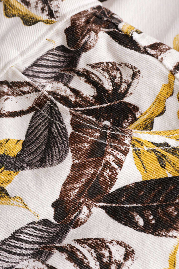 High Waist Leaf Print Straight Leg Pants for Y2K Aesthetic and Coquette Style Outfits High Waist Leaf Print Straight Leg Pants for Y2K Aesthetic and Coquette Style Outfits