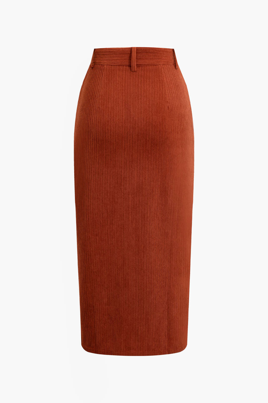 High Waist Slit Front Corduroy Midi Skirt - Y2K Aesthetic Fashion Essential High Waist Slit Front Corduroy Midi Skirt - Y2K Aesthetic Fashion Essential