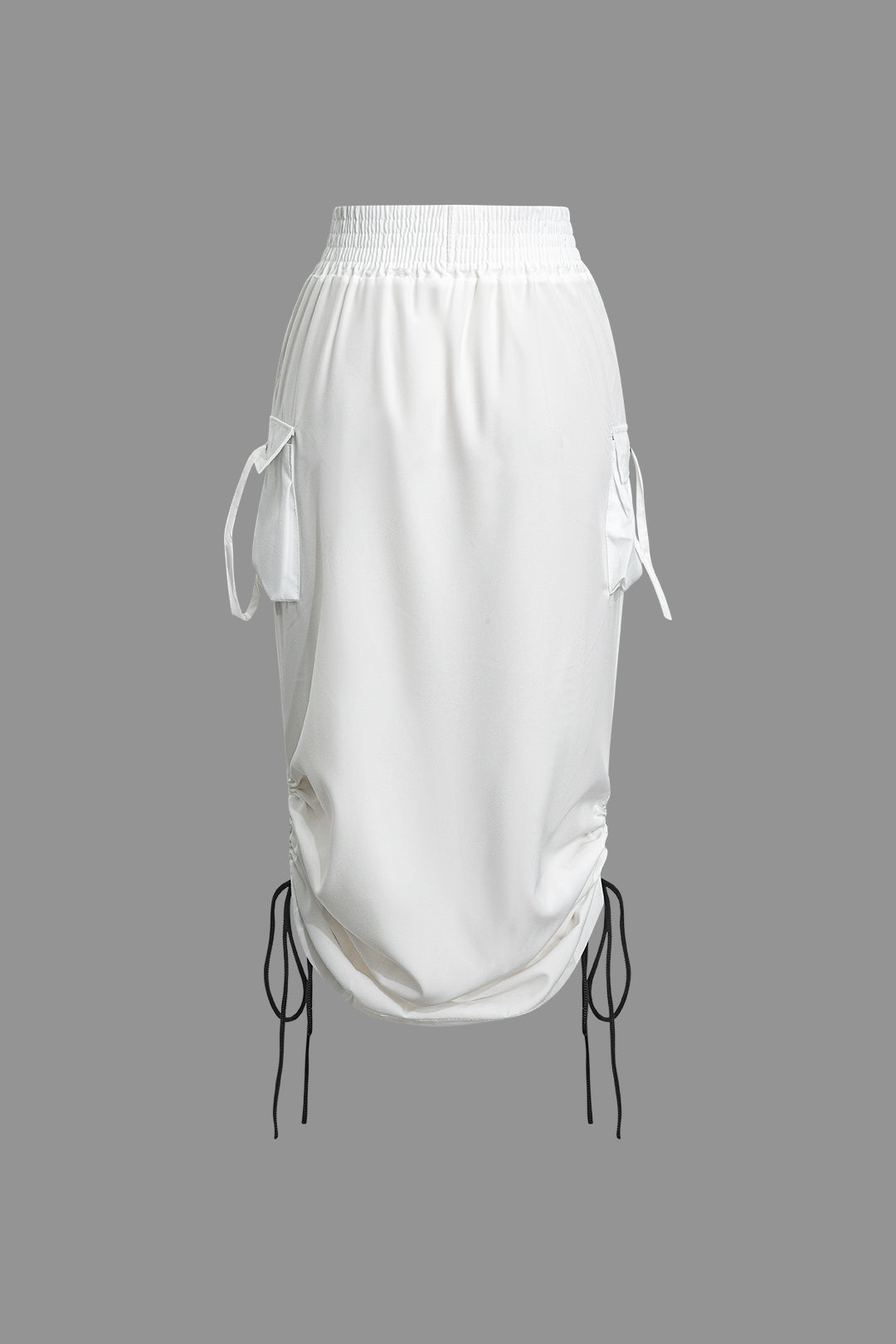 High-Waisted Drawstring Midi Skirt in Y2K Style - Perfect for Coquette and Grunge Aesthetics High-Waisted Drawstring Midi Skirt in Y2K Style - Perfect for Coquette and Grunge Aesthetics