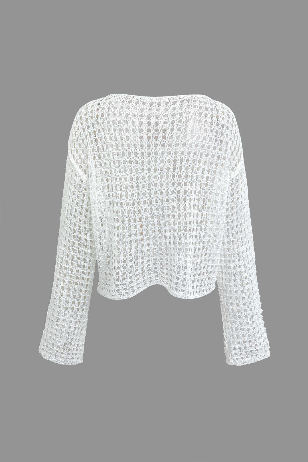 Hollow Out Cut Out Long Sleeve Knit Top - Y2K Fashion Aesthetic Cover-Up for Trendy Looks Hollow Out Cut Out Long Sleeve Knit Top - Y2K Fashion Aesthetic Cover-Up for Trendy Looks