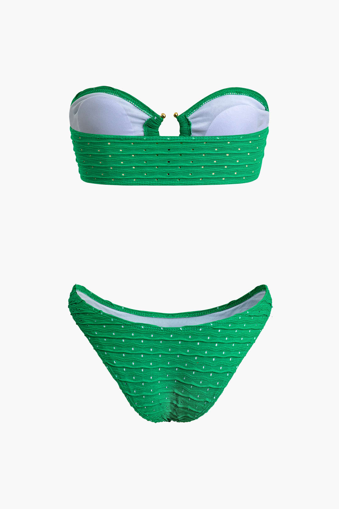 Hollow Out Strapless Bikini with Knot Wrap Sarong Skirt - Y2K Aesthetic 3pc Set Hollow Out Strapless Bikini with Knot Wrap Sarong Skirt - Y2K Aesthetic 3pc Set