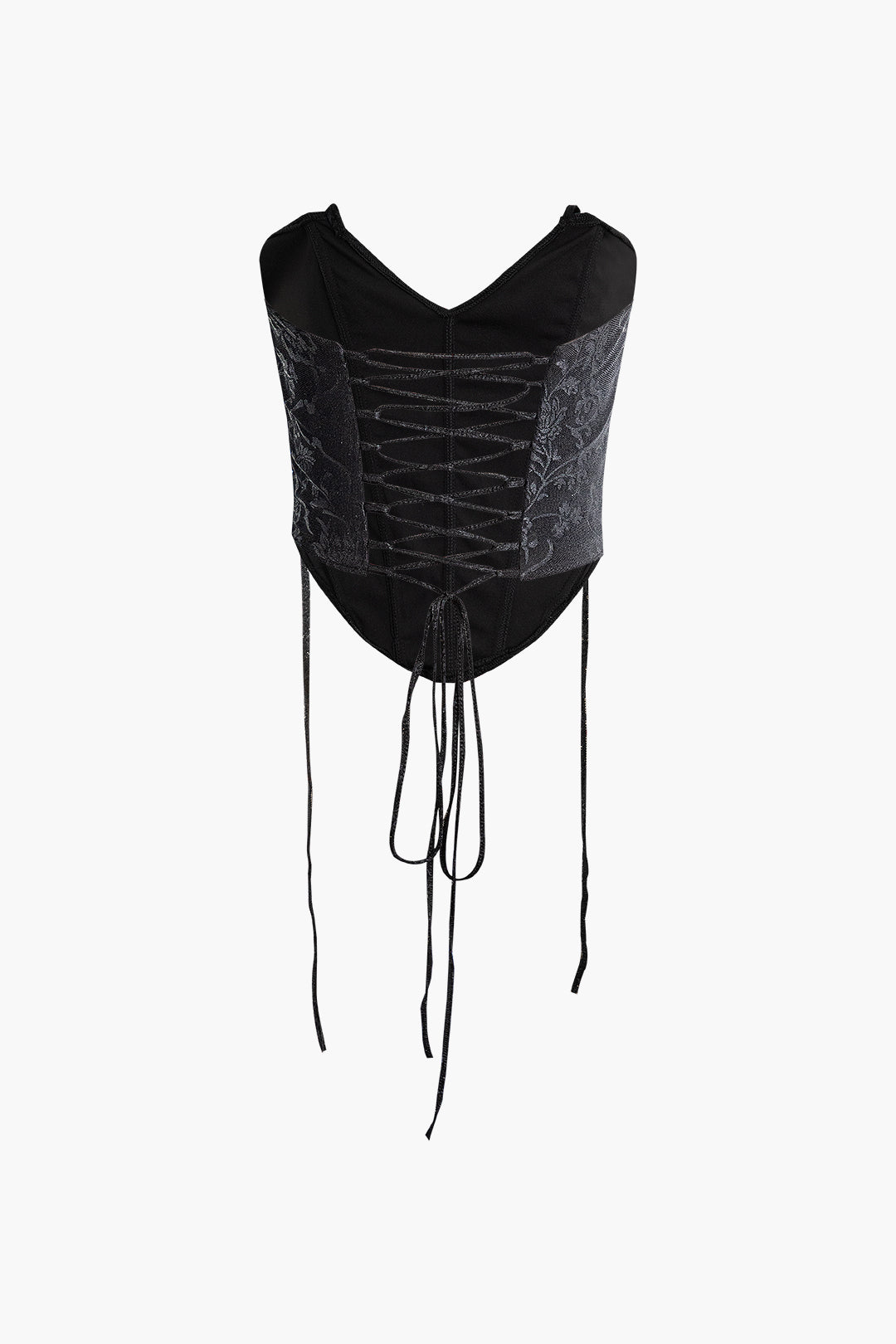 Jacquard Braided Tie V-Neck Corset Top with Ruched Mini Skirt Set for Y2K Aesthetic Outfits Jacquard Braided Tie V-Neck Corset Top with Ruched Mini Skirt Set for Y2K Aesthetic Outfits