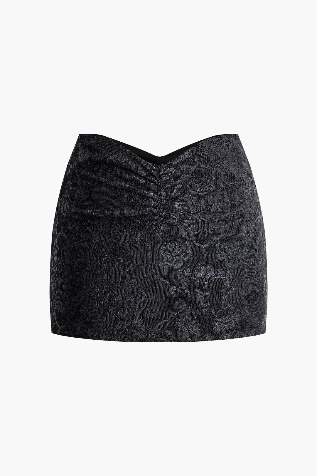 Jacquard Braided Tie V-Neck Corset Top with Ruched Mini Skirt Set for Y2K Aesthetic Outfits Jacquard Braided Tie V-Neck Corset Top with Ruched Mini Skirt Set for Y2K Aesthetic Outfits