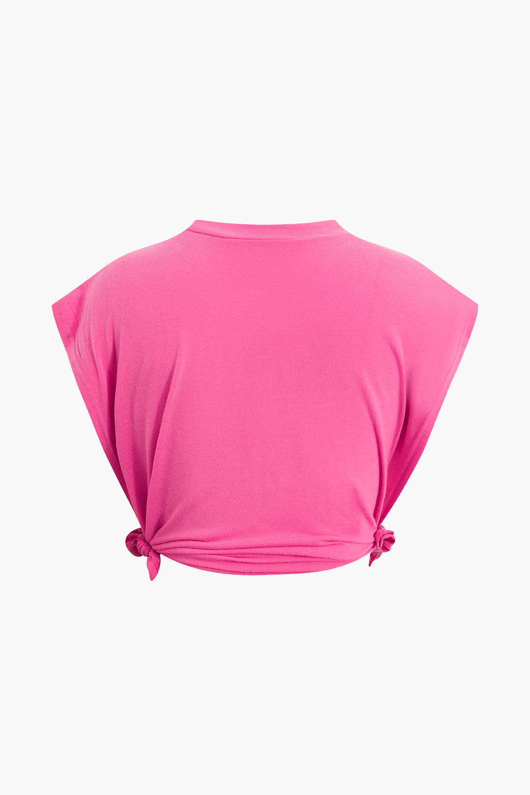 Knot Detail Sleeveless Side Cut Out T-Shirt in Y2K Fashion for Trendy Aesthetic Outfits Knot Detail Sleeveless Side Cut Out T-Shirt in Y2K Fashion for Trendy Aesthetic Outfits