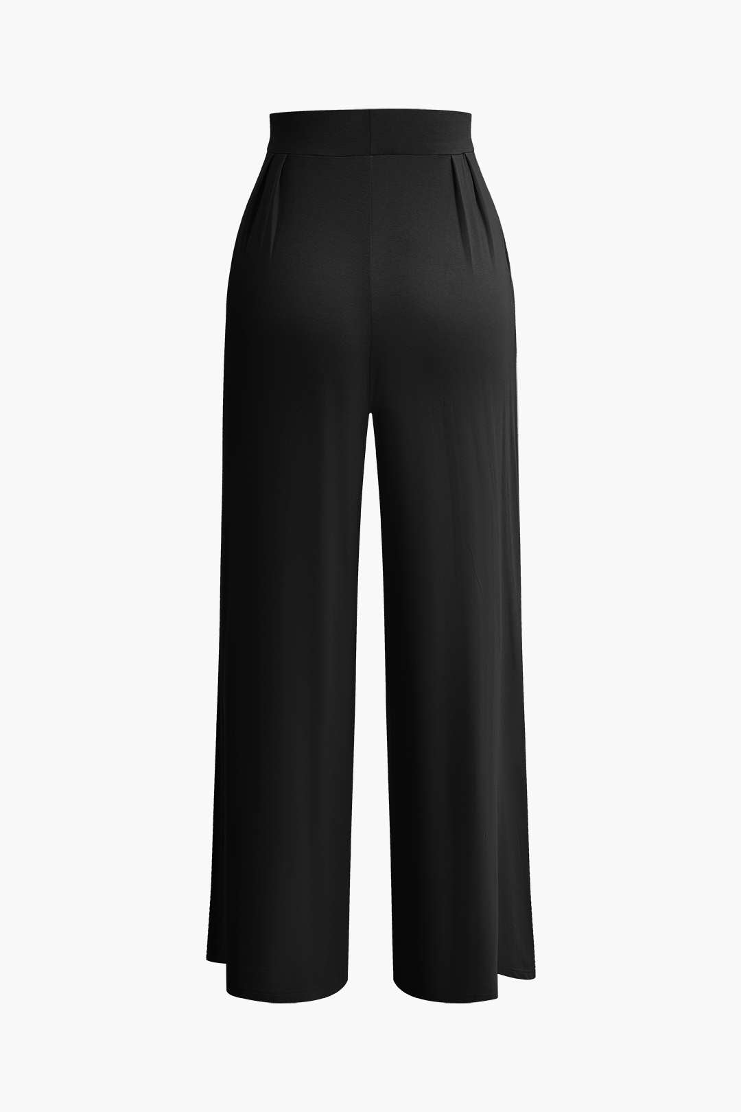 Knot Front Ruched Tube Top with Pleated Wide Leg Pants - Y2K Aesthetic Outfit Set Knot Front Ruched Tube Top with Pleated Wide Leg Pants - Y2K Aesthetic Outfit Set
