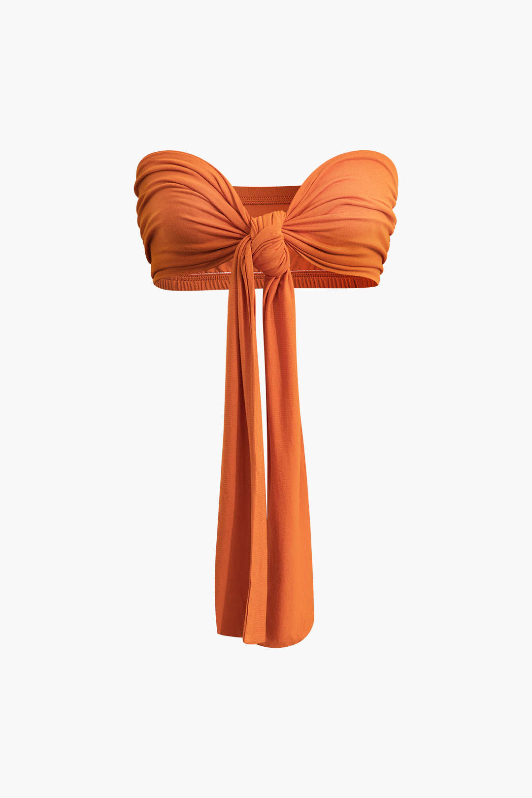 Knot Front Ruched Tube Top with Pleated Wide Leg Pants - Y2K Aesthetic Outfit Set Knot Front Ruched Tube Top with Pleated Wide Leg Pants - Y2K Aesthetic Outfit Set