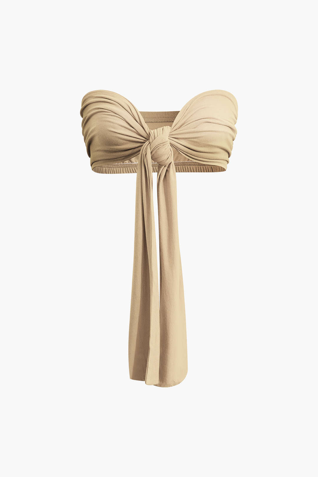 Knot Front Ruched Tube Top with Pleated Wide Leg Pants - Y2K Aesthetic Outfit Set Knot Front Ruched Tube Top with Pleated Wide Leg Pants - Y2K Aesthetic Outfit Set