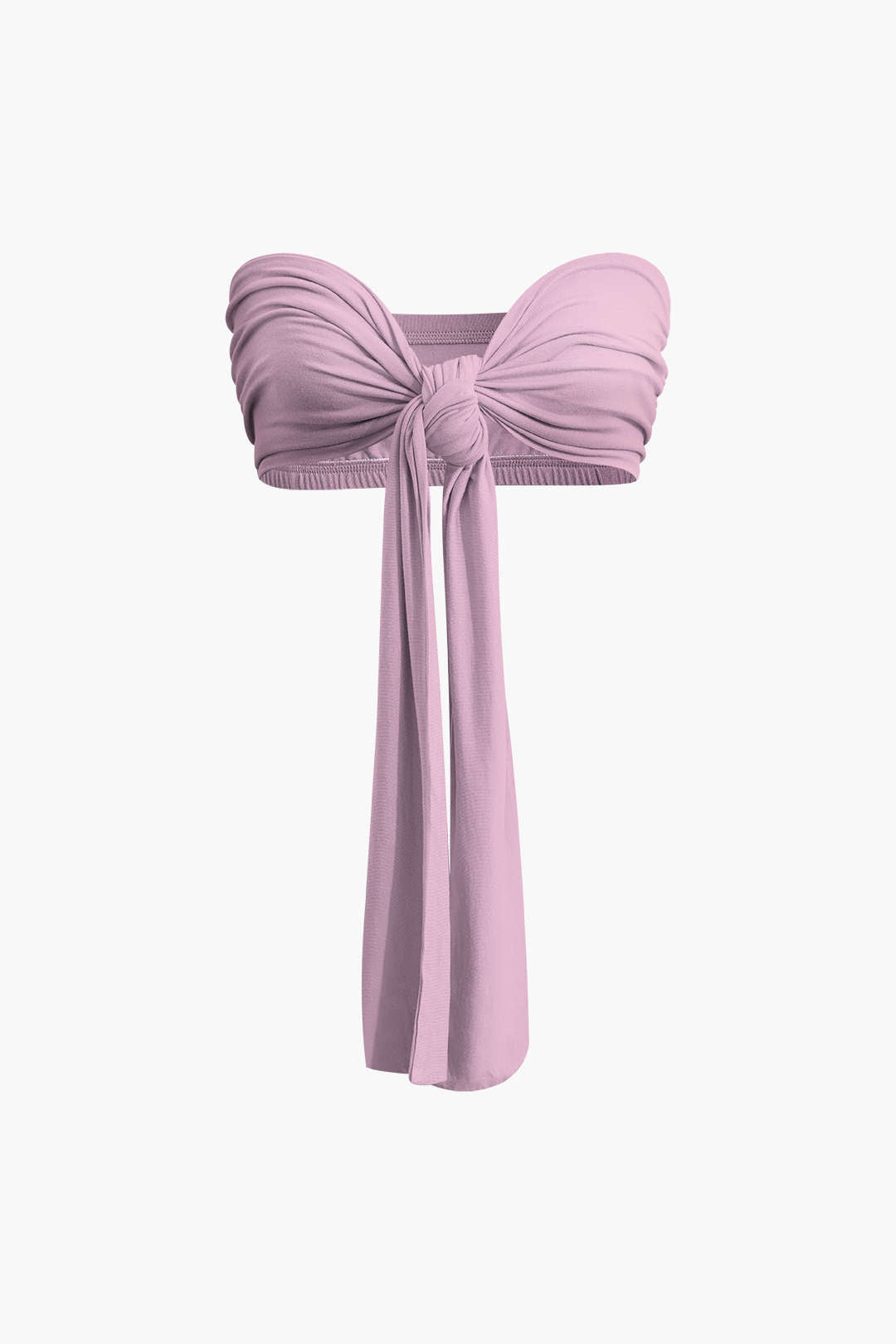 Knot Front Ruched Tube Top with Pleated Wide Leg Pants - Y2K Aesthetic Outfit Set Knot Front Ruched Tube Top with Pleated Wide Leg Pants - Y2K Aesthetic Outfit Set