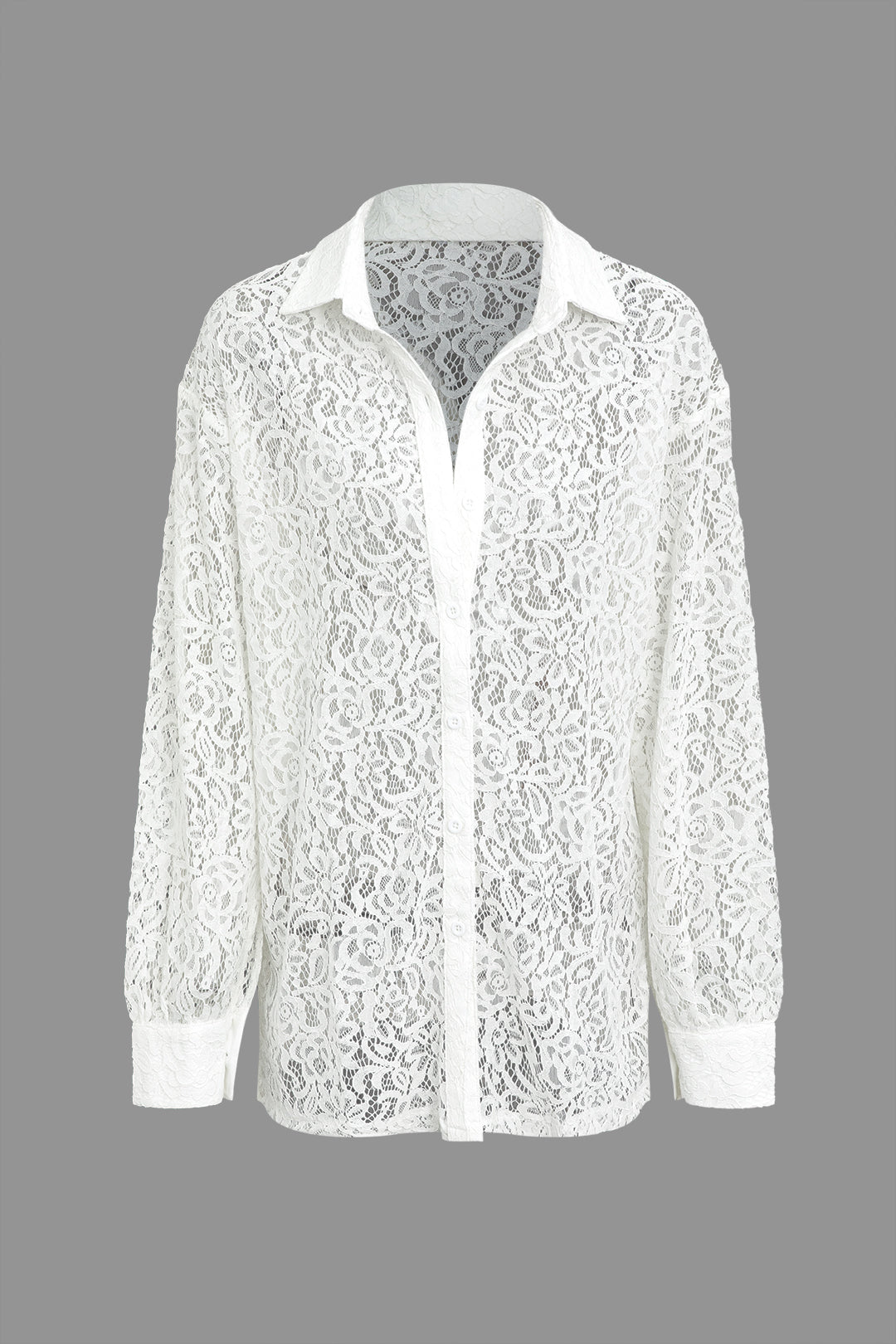 Lace Button-Up Long Sleeve Shirt in Y2K Style - Perfect for Coquette and Grunge Aesthetics Lace Button-Up Long Sleeve Shirt in Y2K Style - Perfect for Coquette and Grunge Aesthetics