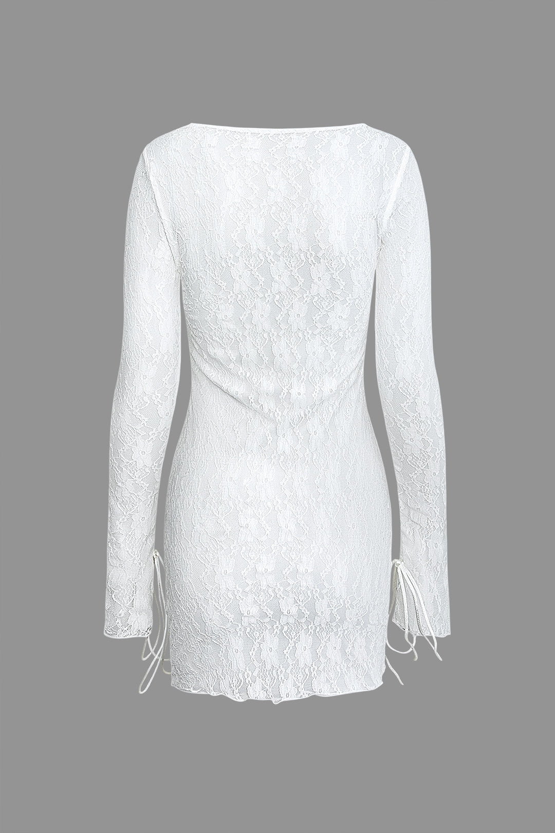 Lace Round Neck Long Sleeve Mini Dress - Y2K Aesthetic Cute Dress for Coquette Style Lace Round Neck Long Sleeve Mini Dress - Y2K Aesthetic Cute Dress for Coquette Style