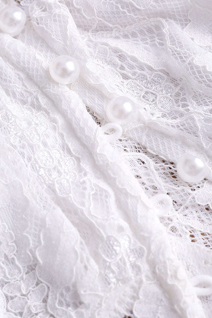 Lace Square Neck Button-Down Top - Y2K Fashion Essential for Coquette Aesthetic Outfits Lace Square Neck Button-Down Top - Y2K Fashion Essential for Coquette Aesthetic Outfits