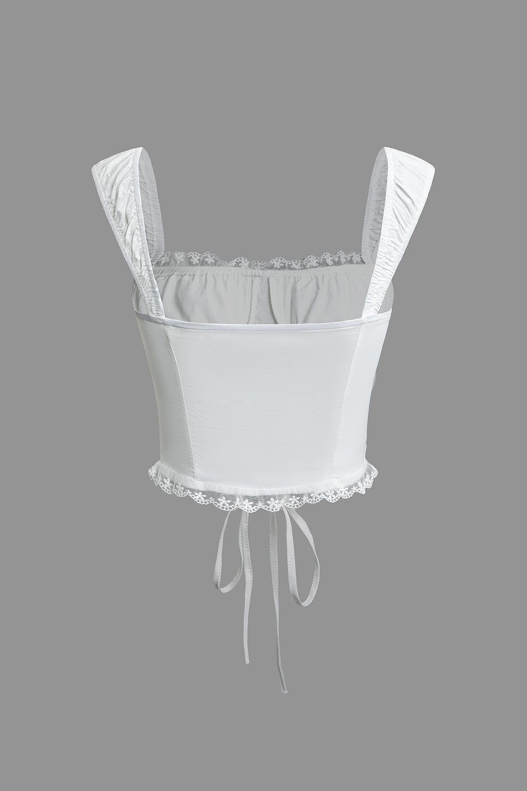 Lace Trim Braided Tie Crop Top - Y2K Aesthetic Cute Tank for Coquette Style Outfits Lace Trim Braided Tie Crop Top - Y2K Aesthetic Cute Tank for Coquette Style Outfits