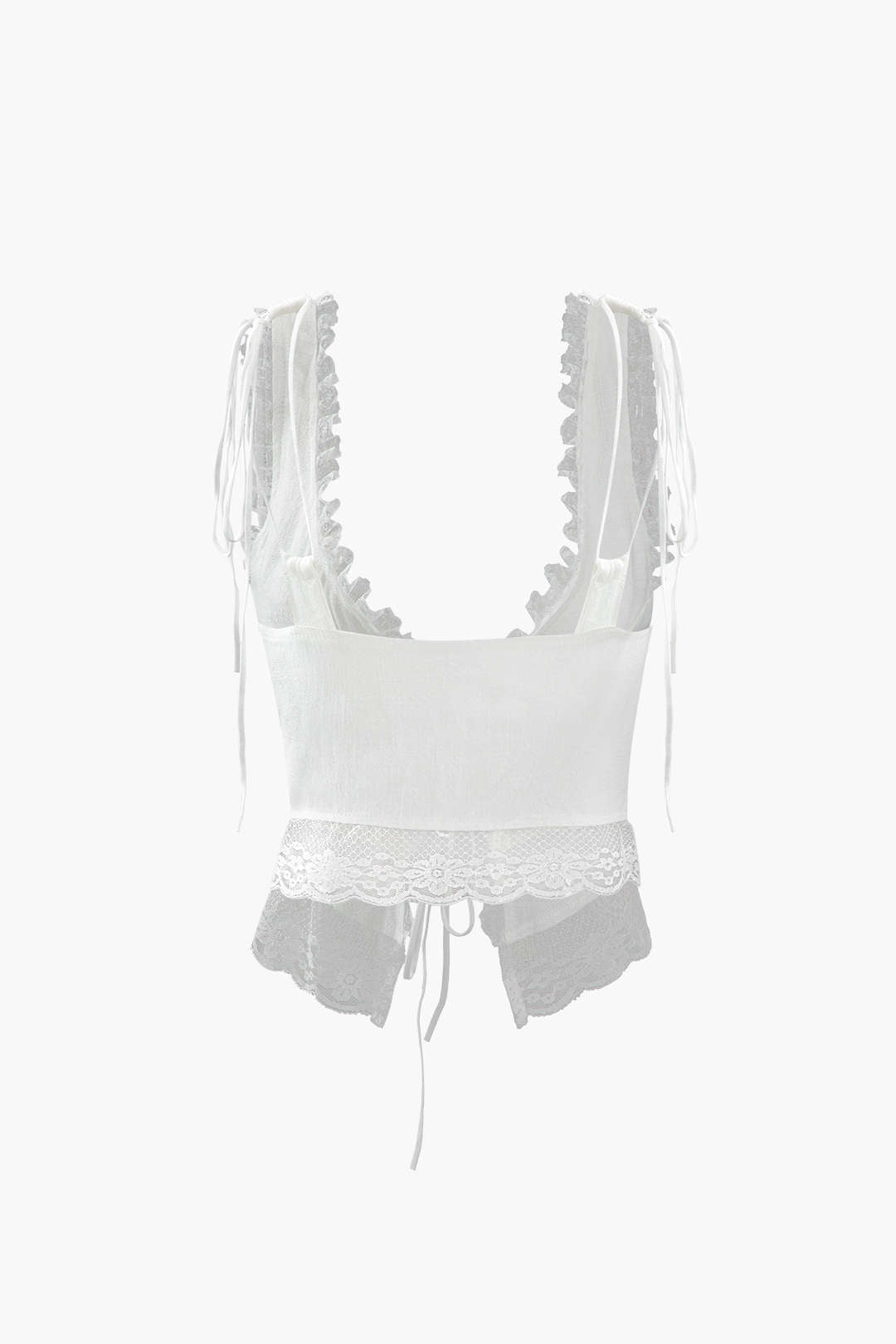 Lace Trim Tie Front Tank Top - Y2K Aesthetic Cute Crop Top for Coquette Style Outfits Lace Trim Tie Front Tank Top - Y2K Aesthetic Cute Crop Top for Coquette Style Outfits