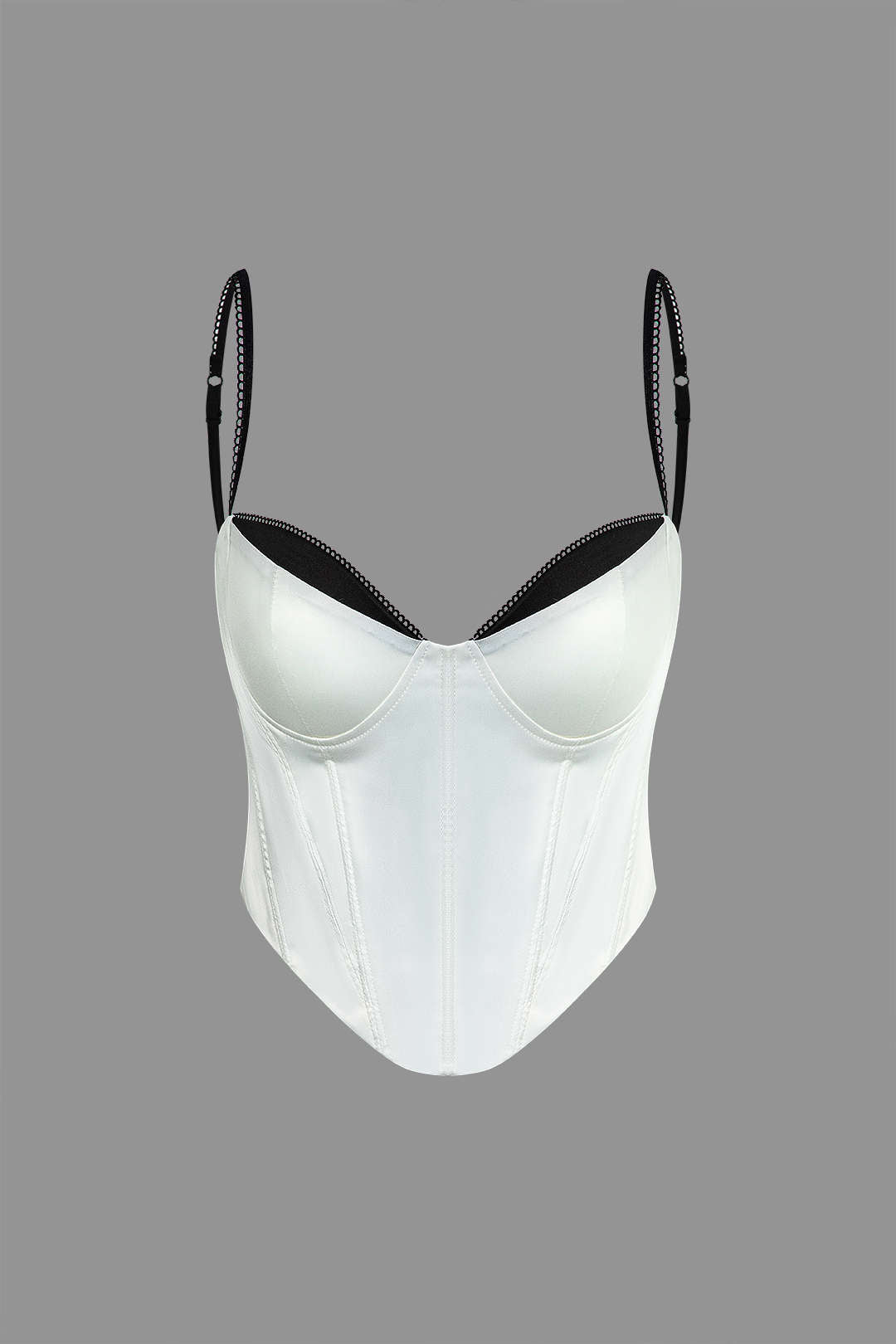 Lace Trim V-Neck Corset Top - Y2K Fashion Essential for Coquette and Grunge Aesthetics Lace Trim V-Neck Corset Top - Y2K Fashion Essential for Coquette and Grunge Aesthetics