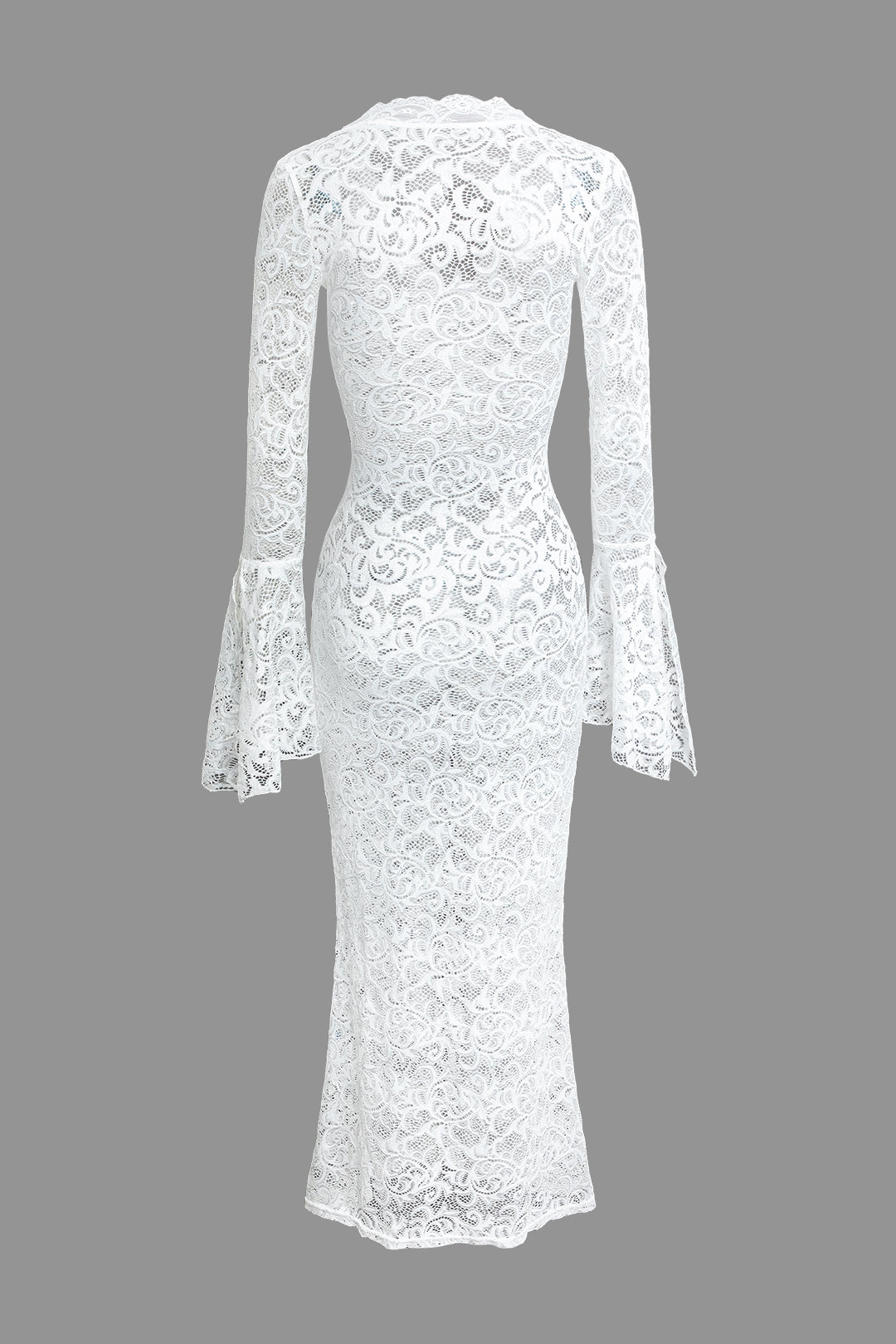 Lace V-Neck Bell Sleeve Maxi Dress - Elegant Y2K Aesthetic for Chic Occasions Lace V-Neck Bell Sleeve Maxi Dress - Elegant Y2K Aesthetic for Chic Occasions