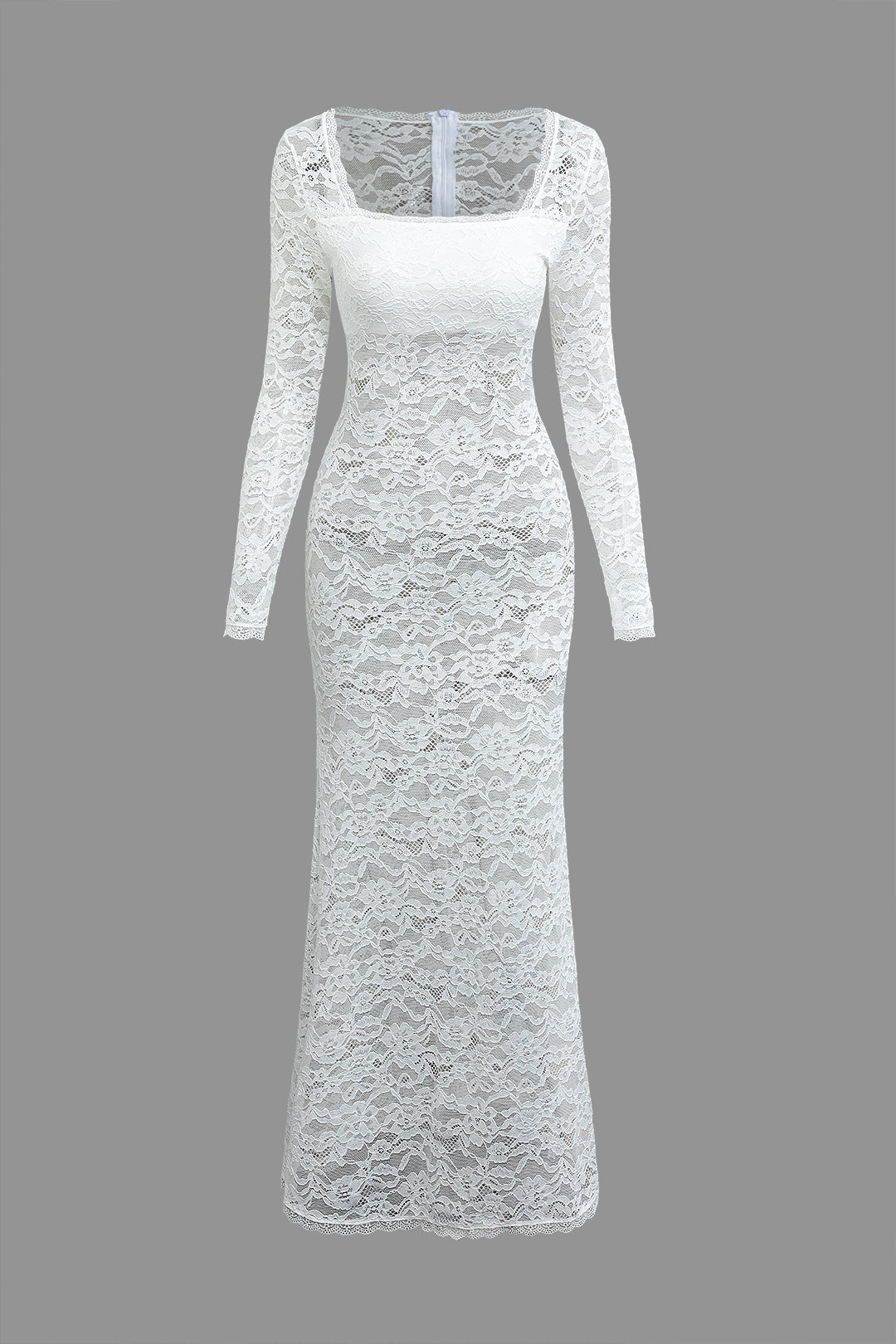 Lace Zipper Back Long Sleeve Maxi Dress - Elegant Y2K Aesthetic for Chic Occasions Lace Zipper Back Long Sleeve Maxi Dress - Elegant Y2K Aesthetic for Chic Occasions