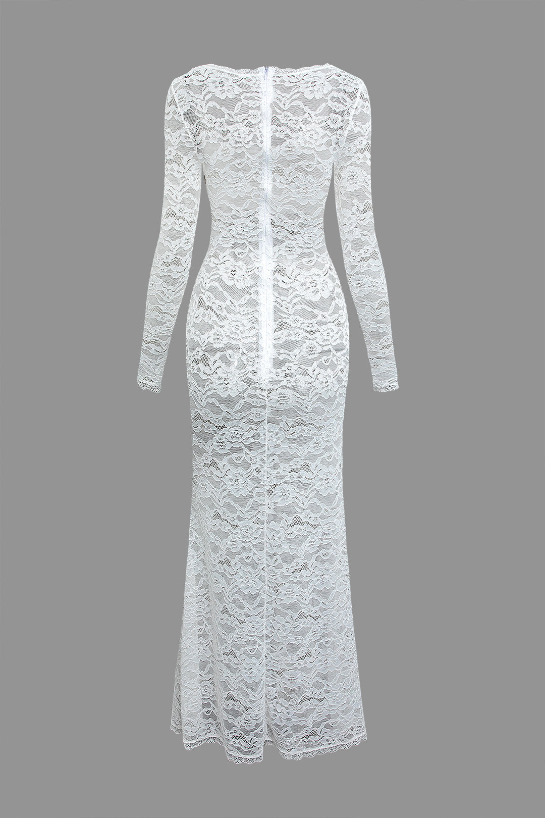 Lace Zipper Back Long Sleeve Maxi Dress - Elegant Y2K Aesthetic for Chic Occasions Lace Zipper Back Long Sleeve Maxi Dress - Elegant Y2K Aesthetic for Chic Occasions