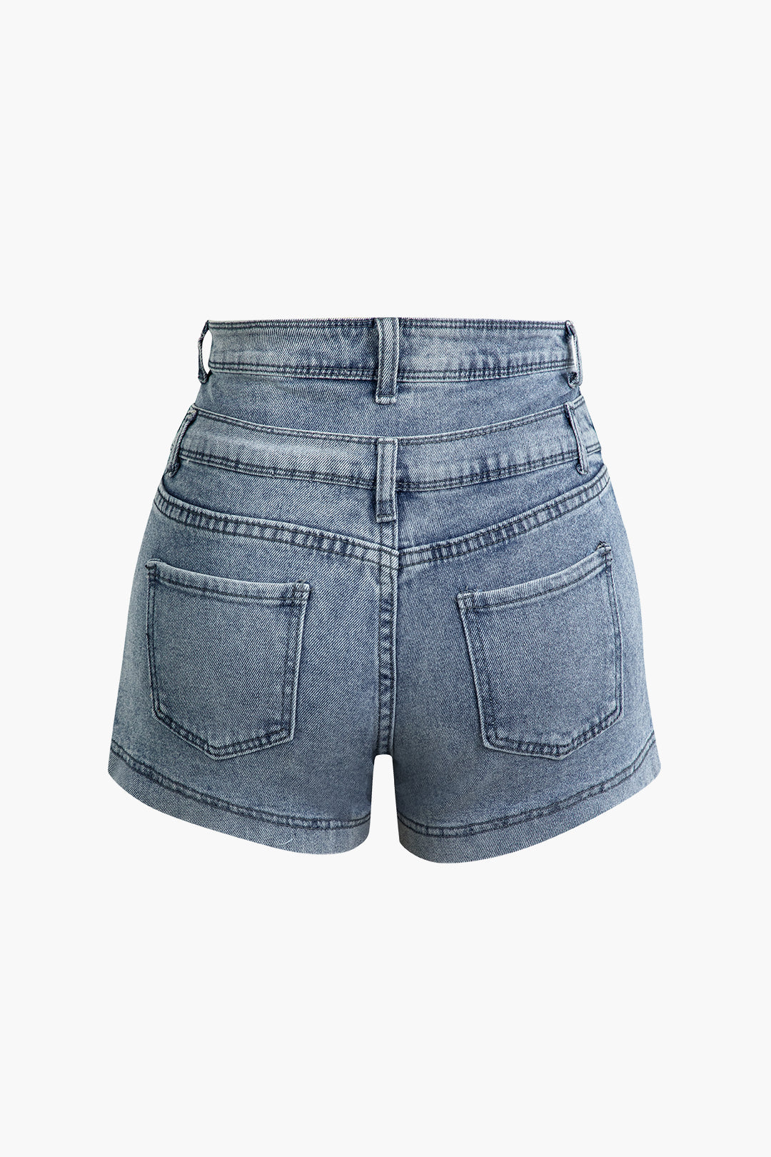 Layered Wrap Flap Pocket Denim Shorts for Y2K Aesthetic and Grunge Style Outfits Layered Wrap Flap Pocket Denim Shorts for Y2K Aesthetic and Grunge Style Outfits
