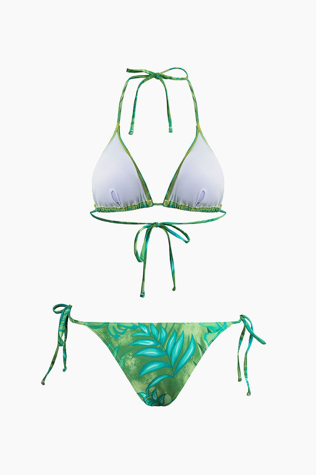 Leaves Print Y2K Aesthetic Bikini and Cover-Up Swimsuit Set for Trendy Summer Vibes Leaves Print Y2K Aesthetic Bikini and Cover-Up Swimsuit Set for Trendy Summer Vibes