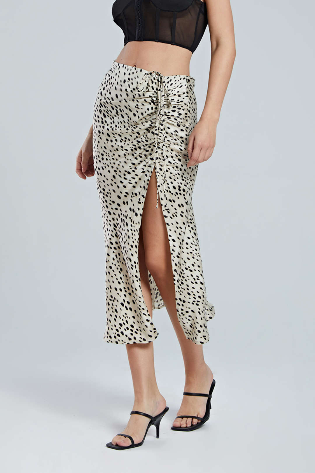 Leopard Print Drawstring Slit Skirt - Y2K Aesthetic Fashion for Trendy Outfits Leopard Print Drawstring Slit Skirt - Y2K Aesthetic Fashion for Trendy Outfits