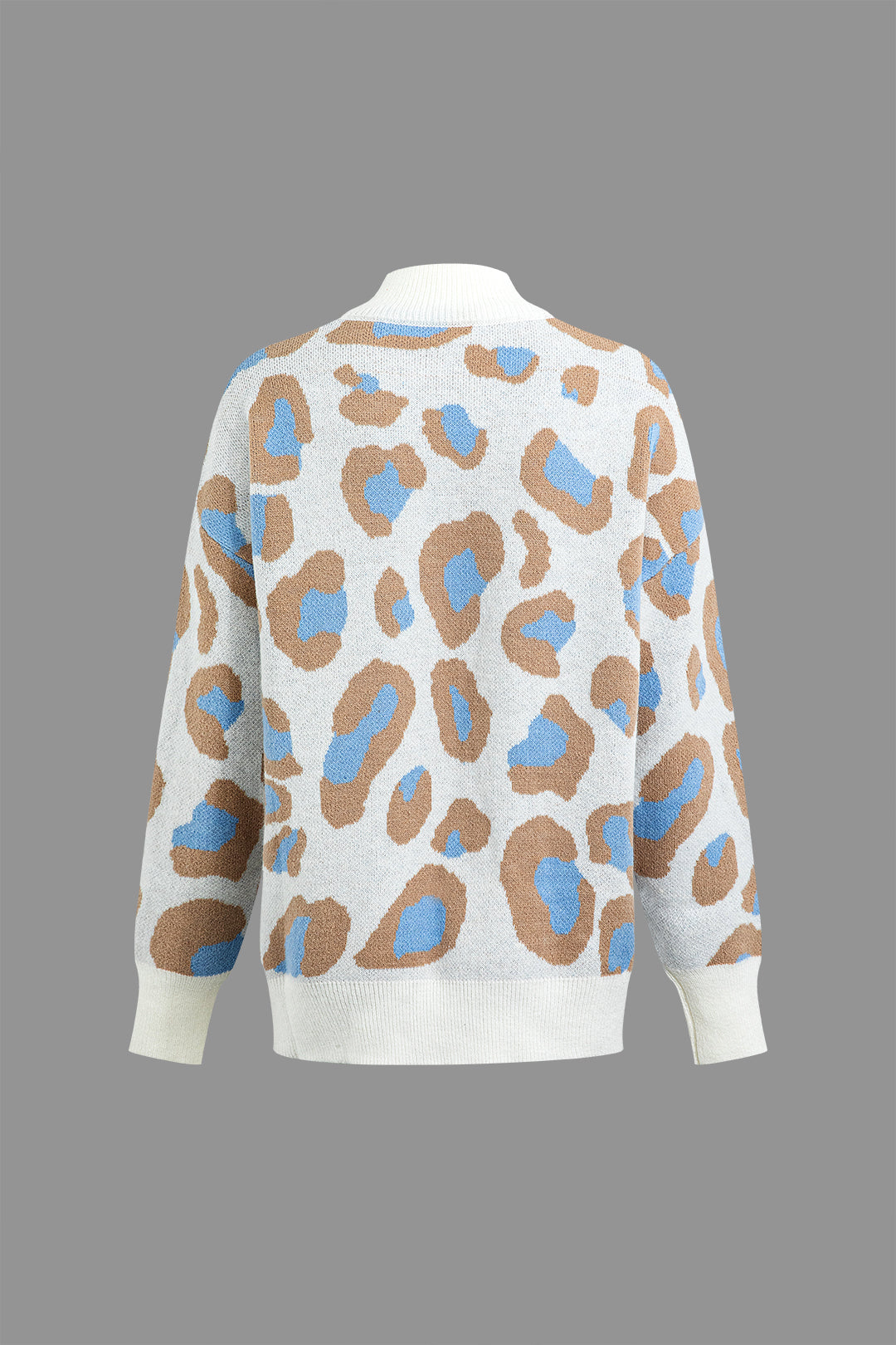 Leopard Print Mock Neck Ribbed Sweater - Y2K Aesthetic Cozy Top for Chic Outfits Leopard Print Mock Neck Ribbed Sweater - Y2K Aesthetic Cozy Top for Chic Outfits