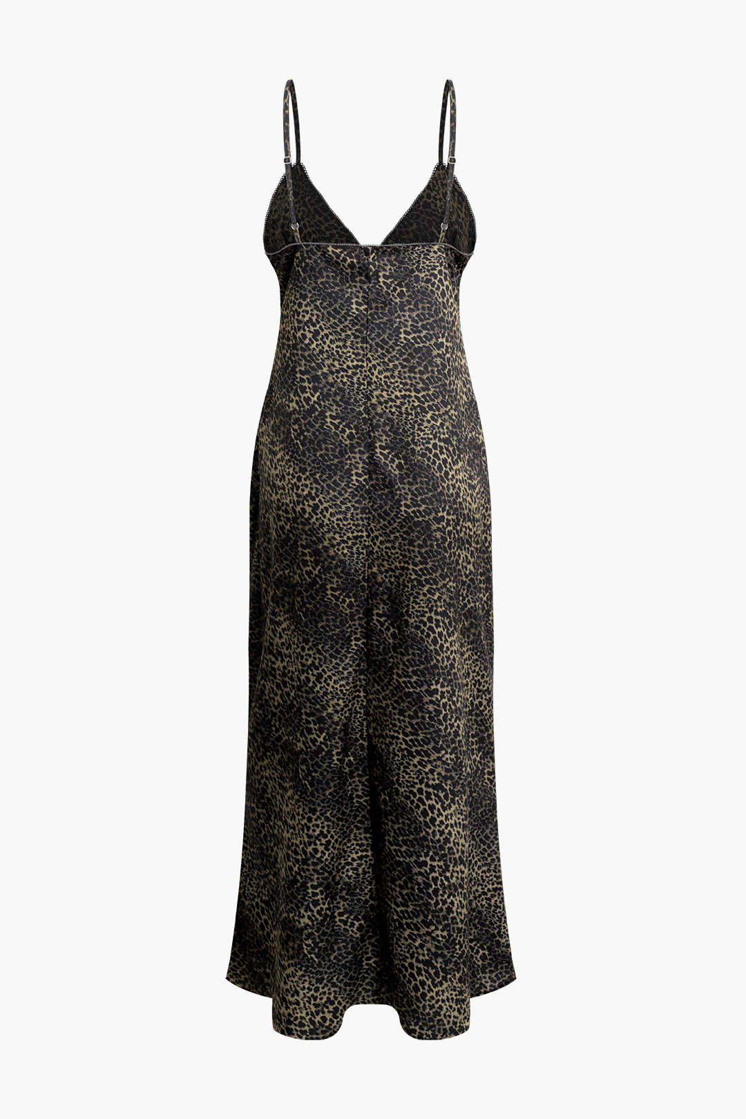 Leopard Print V-Neck Cami Midi Dress with Adjustable Straps for Y2K Aesthetic Style Leopard Print V-Neck Cami Midi Dress with Adjustable Straps for Y2K Aesthetic Style