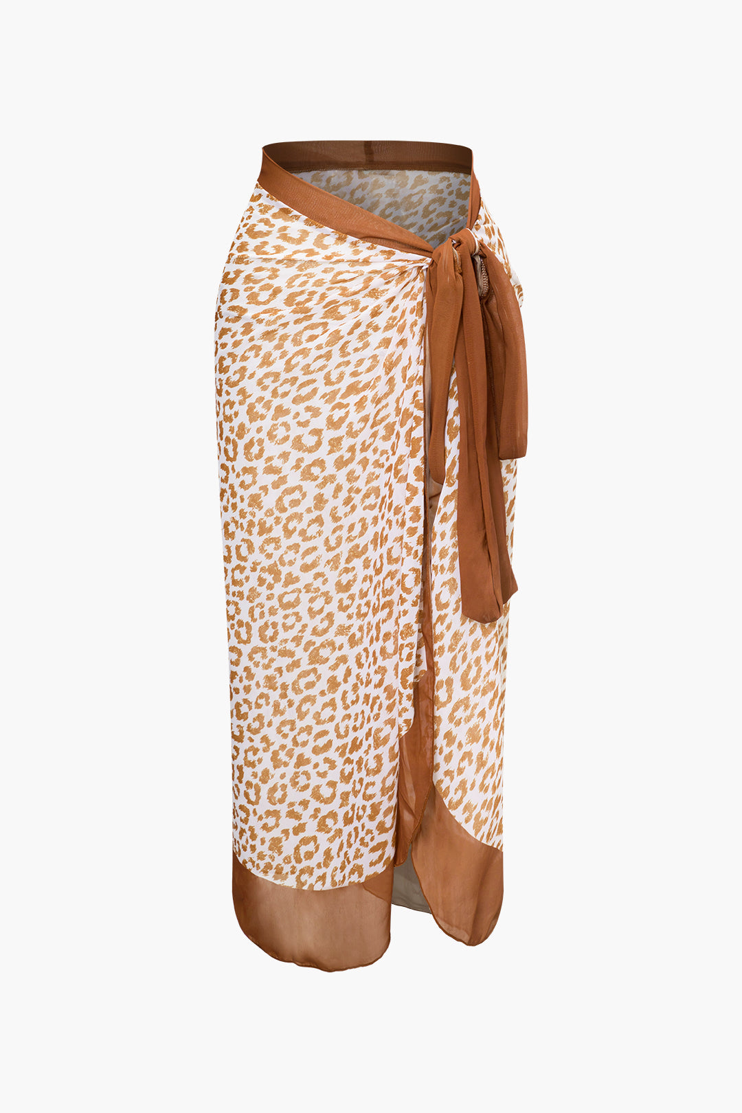 Leopard Print Wrap Tie Swimsuit with Knot Side Cover-Up Skirt Set for Y2K Aesthetic Leopard Print Wrap Tie Swimsuit with Knot Side Cover-Up Skirt Set for Y2K Aesthetic