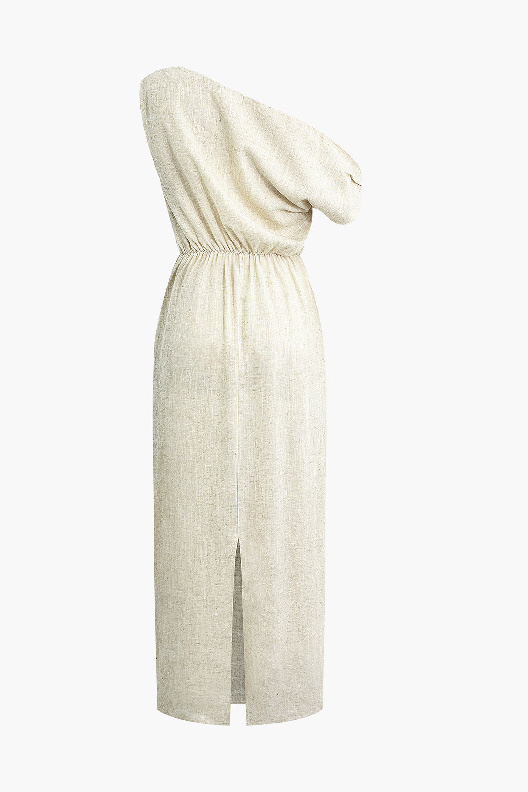 Linen Ruched Slit Midi Dress - Y2K Aesthetic Chic for Effortless Style and Comfort Linen Ruched Slit Midi Dress - Y2K Aesthetic Chic for Effortless Style and Comfort