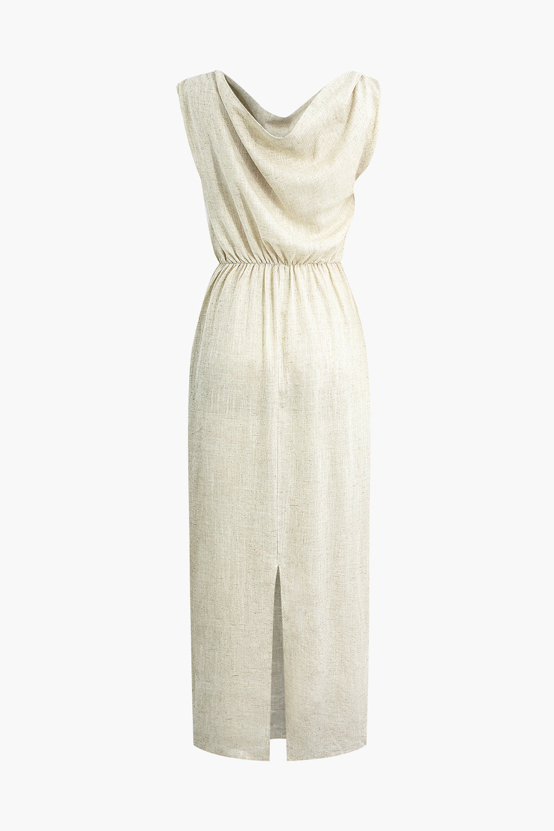 Linen Ruched Slit Midi Dress - Y2K Aesthetic Chic for Effortless Style and Comfort Linen Ruched Slit Midi Dress - Y2K Aesthetic Chic for Effortless Style and Comfort
