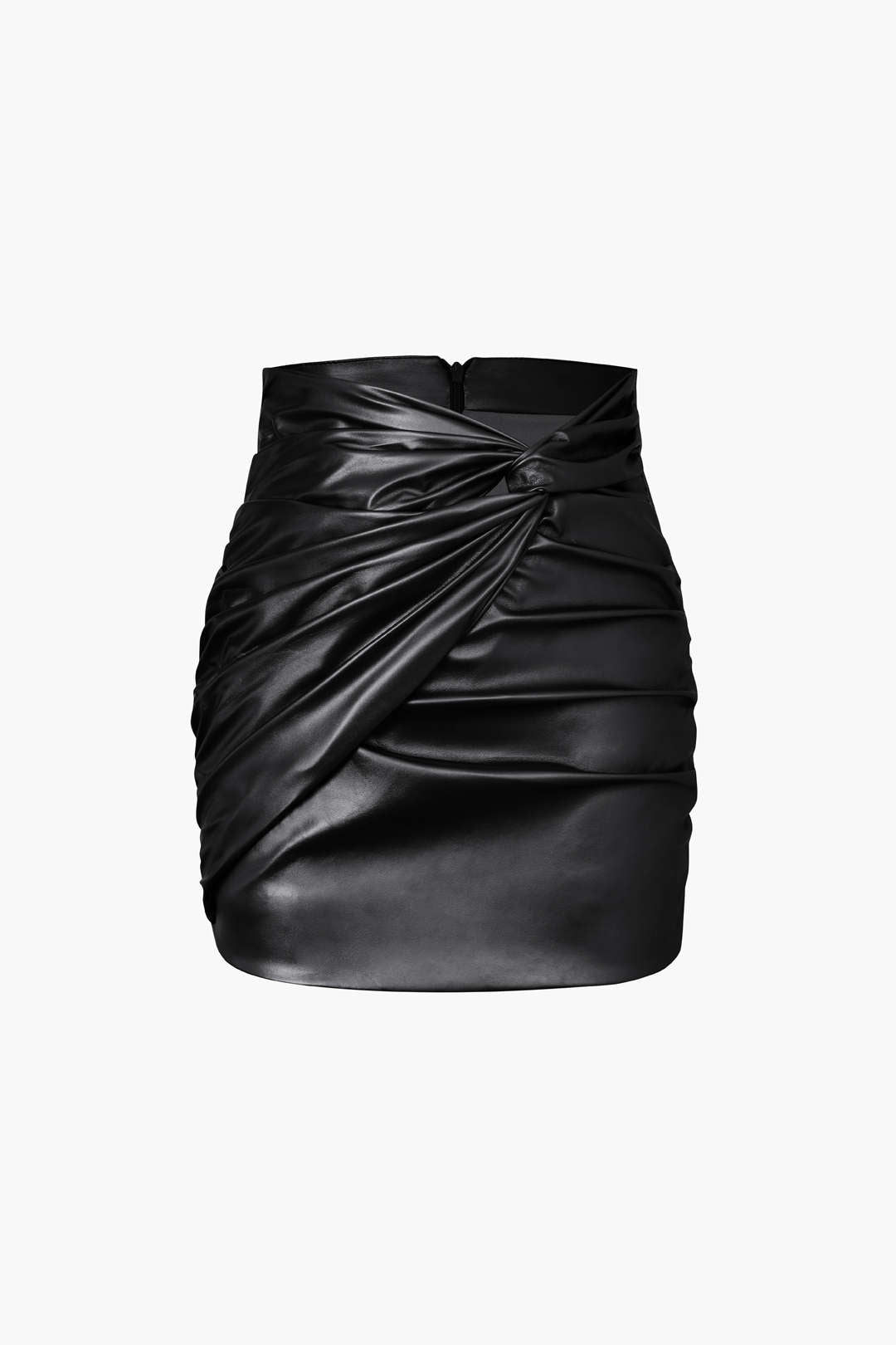 Metallic Faux Leather Knotted Mini Skirt for Y2K Aesthetic and Grunge Style Outfits Metallic Faux Leather Knotted Mini Skirt for Y2K Aesthetic and Grunge Style Outfits