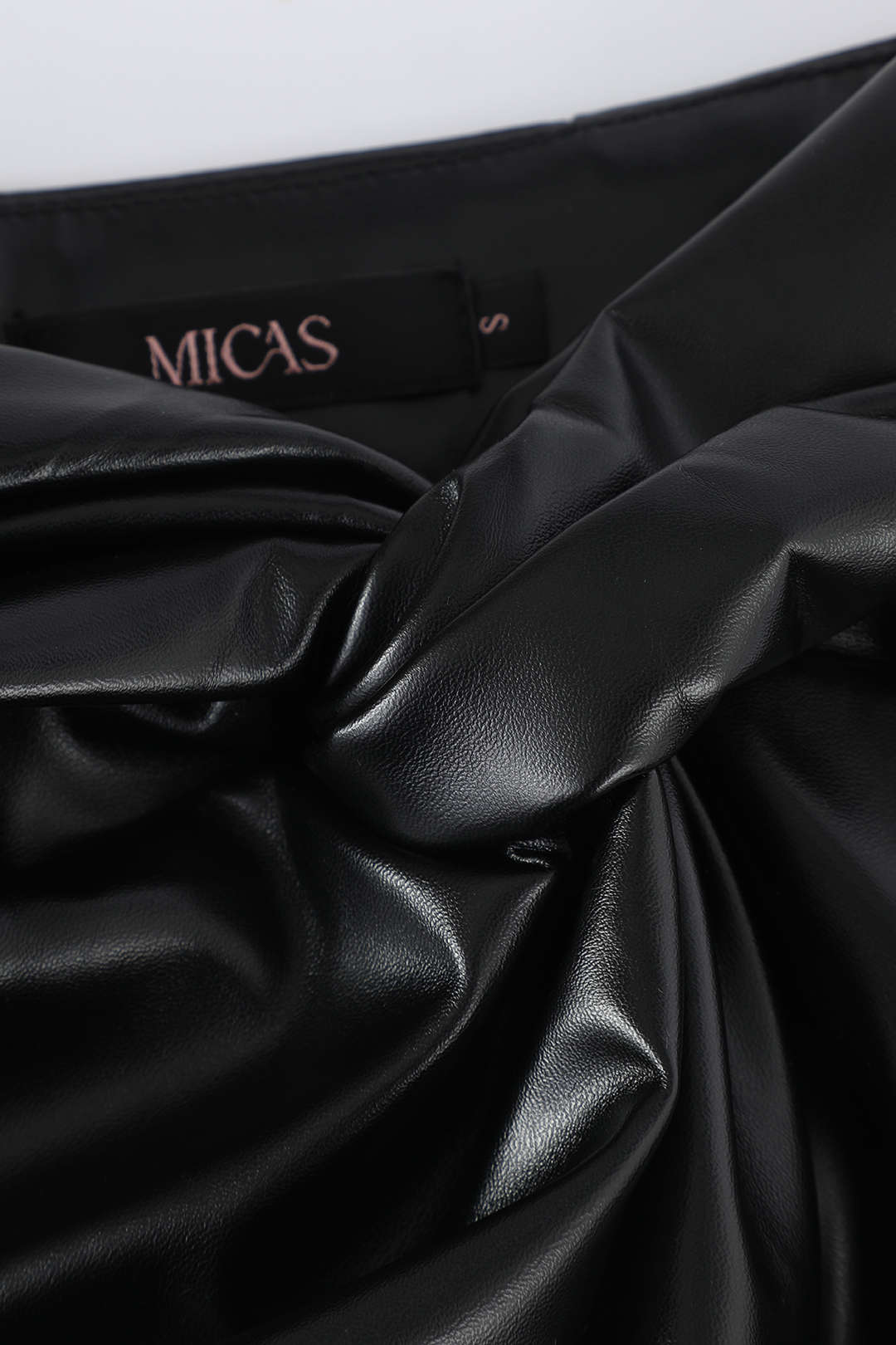 Metallic Faux Leather Knotted Mini Skirt for Y2K Aesthetic and Grunge Style Outfits Metallic Faux Leather Knotted Mini Skirt for Y2K Aesthetic and Grunge Style Outfits