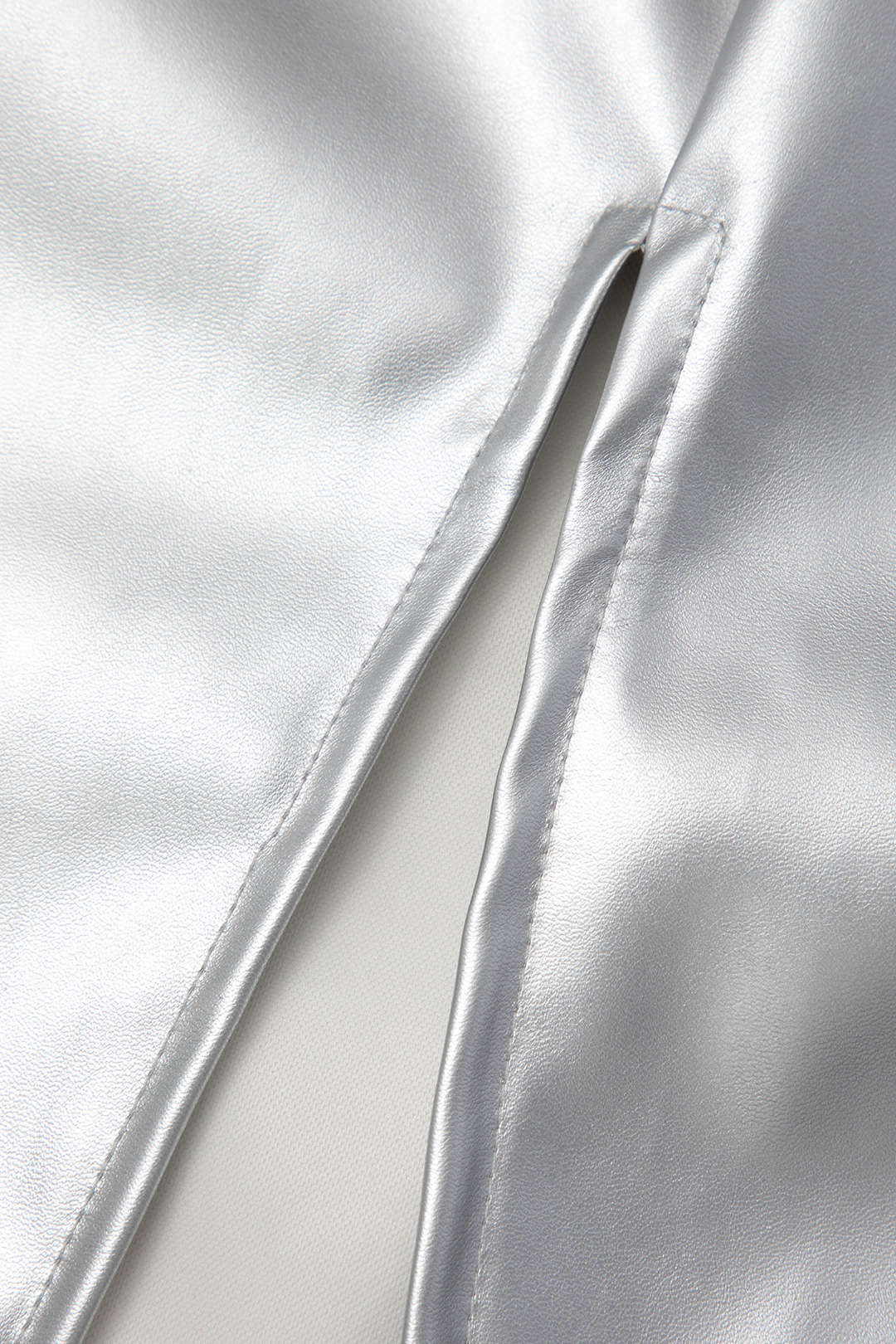 Metallic Faux Leather Slit Maxi Skirt for Y2K Fashion and Grunge Aesthetic Outfits Metallic Faux Leather Slit Maxi Skirt for Y2K Fashion and Grunge Aesthetic Outfits