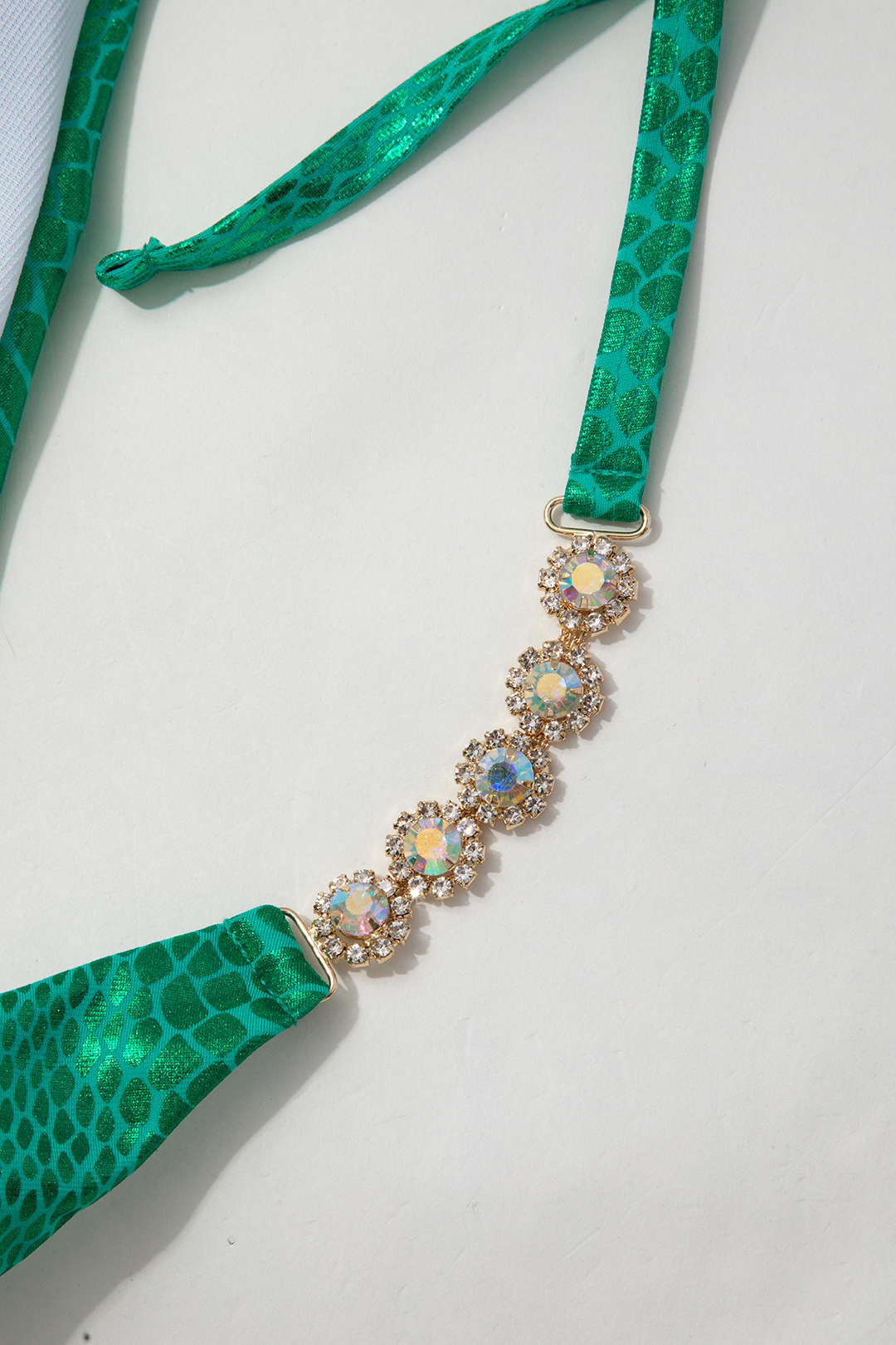 Metallic Halter Crystal Tie-Side Bikini Swimsuit for Y2K Aesthetic Beach Vibes Metallic Halter Crystal Tie-Side Bikini Swimsuit for Y2K Aesthetic Beach Vibes