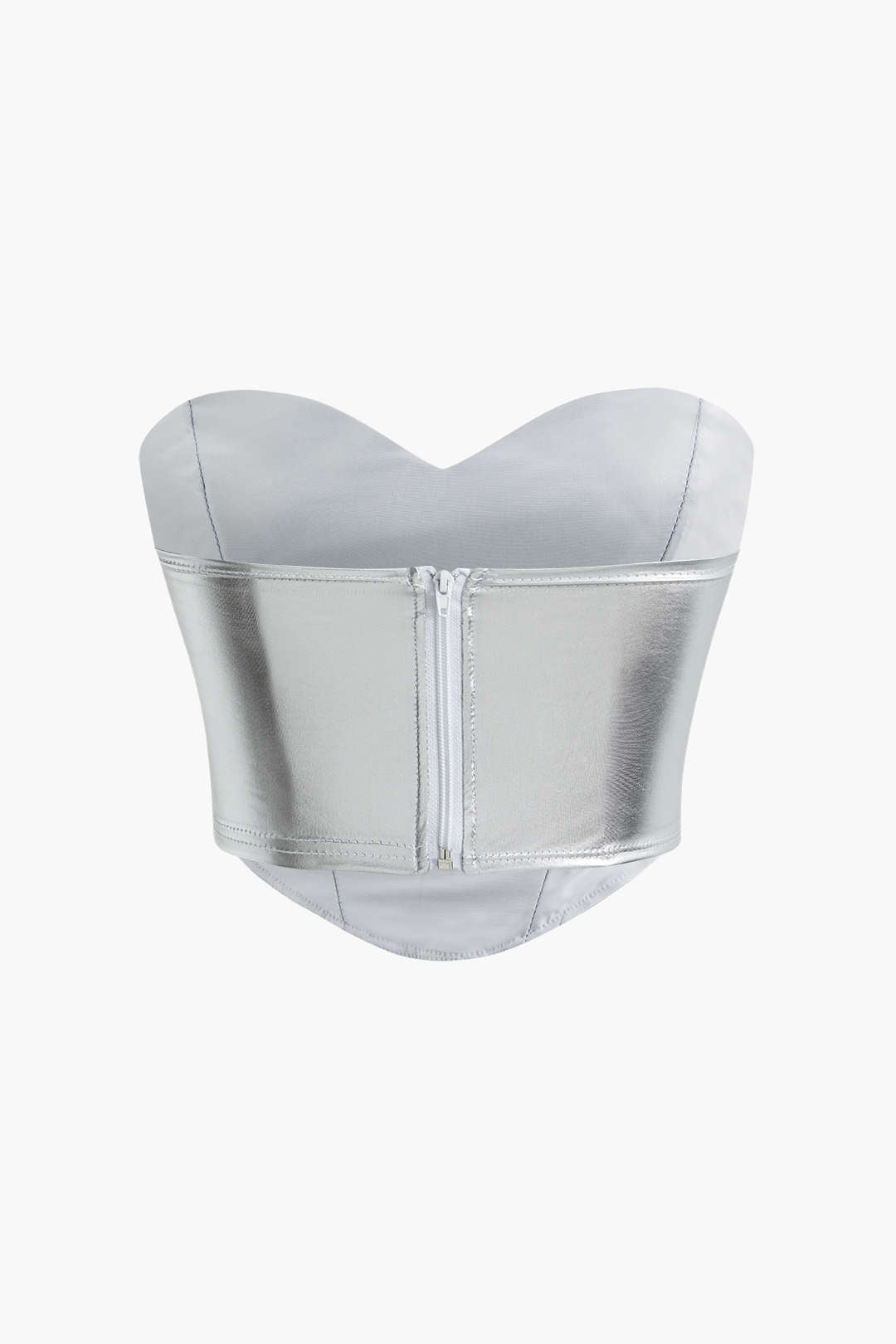 Metallic Quilted Zipper Tube Top & Mini Skirt Set for Y2K Aesthetic Outfits Metallic Quilted Zipper Tube Top & Mini Skirt Set for Y2K Aesthetic Outfits