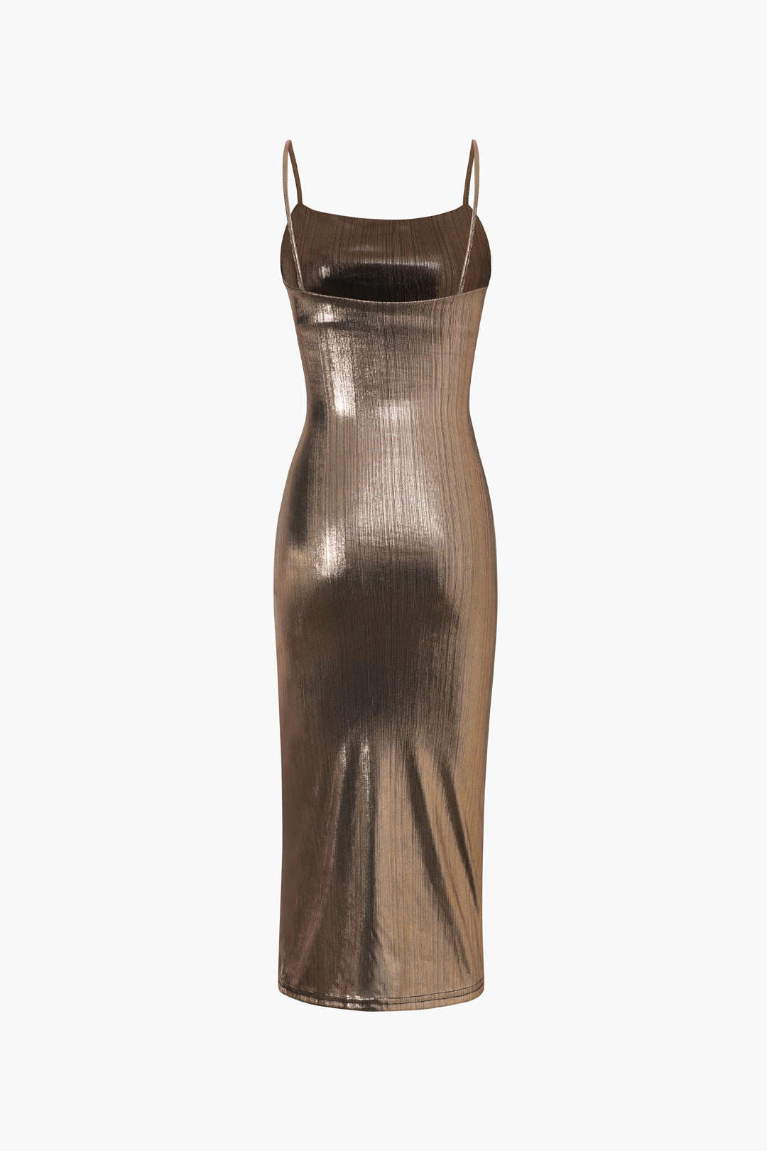 Metallic Ruched Slit Midi Dress for Y2K Aesthetic Nights and Chic Coquette Style Metallic Ruched Slit Midi Dress for Y2K Aesthetic Nights and Chic Coquette Style