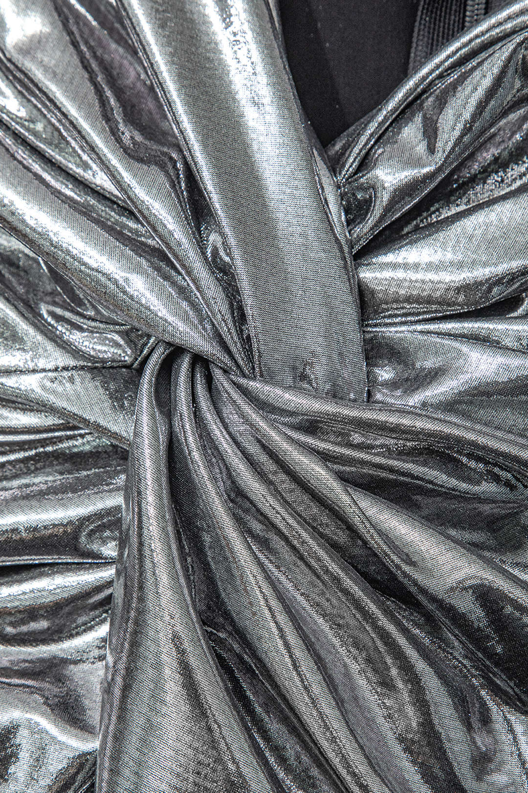 Metallic Twist Ruched V-Neck Zipper Long Sleeve Midi Dress for Y2K Aesthetic Fashion Metallic Twist Ruched V-Neck Zipper Long Sleeve Midi Dress for Y2K Aesthetic Fashion