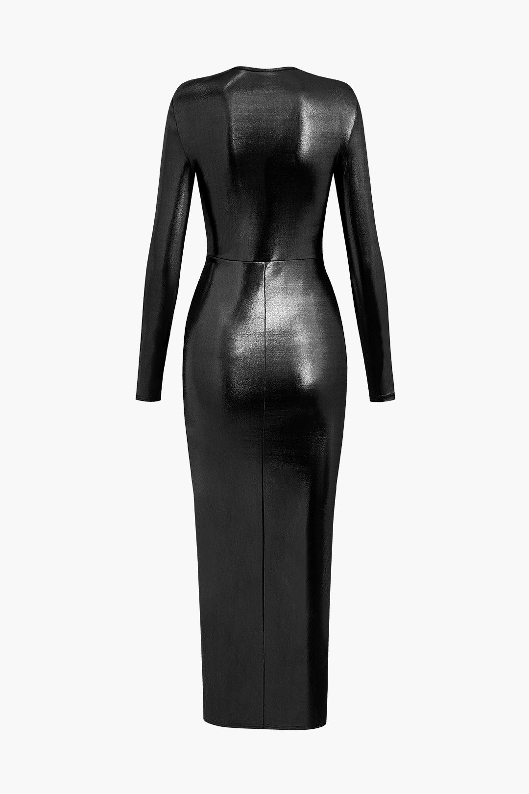 Metallic V-Neck Ruched Slit Wrap Maxi Dress for Y2K Fashion and Coquette Aesthetic Looks Metallic V-Neck Ruched Slit Wrap Maxi Dress for Y2K Fashion and Coquette Aesthetic Looks