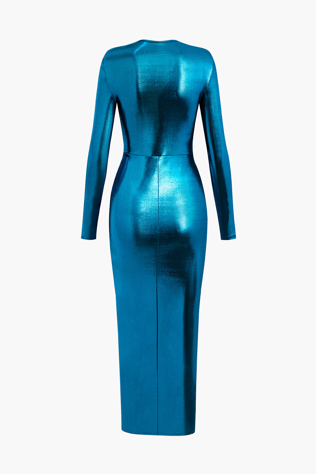 Metallic V-Neck Ruched Slit Wrap Maxi Dress for Y2K Fashion and Coquette Aesthetic Looks Metallic V-Neck Ruched Slit Wrap Maxi Dress for Y2K Fashion and Coquette Aesthetic Looks