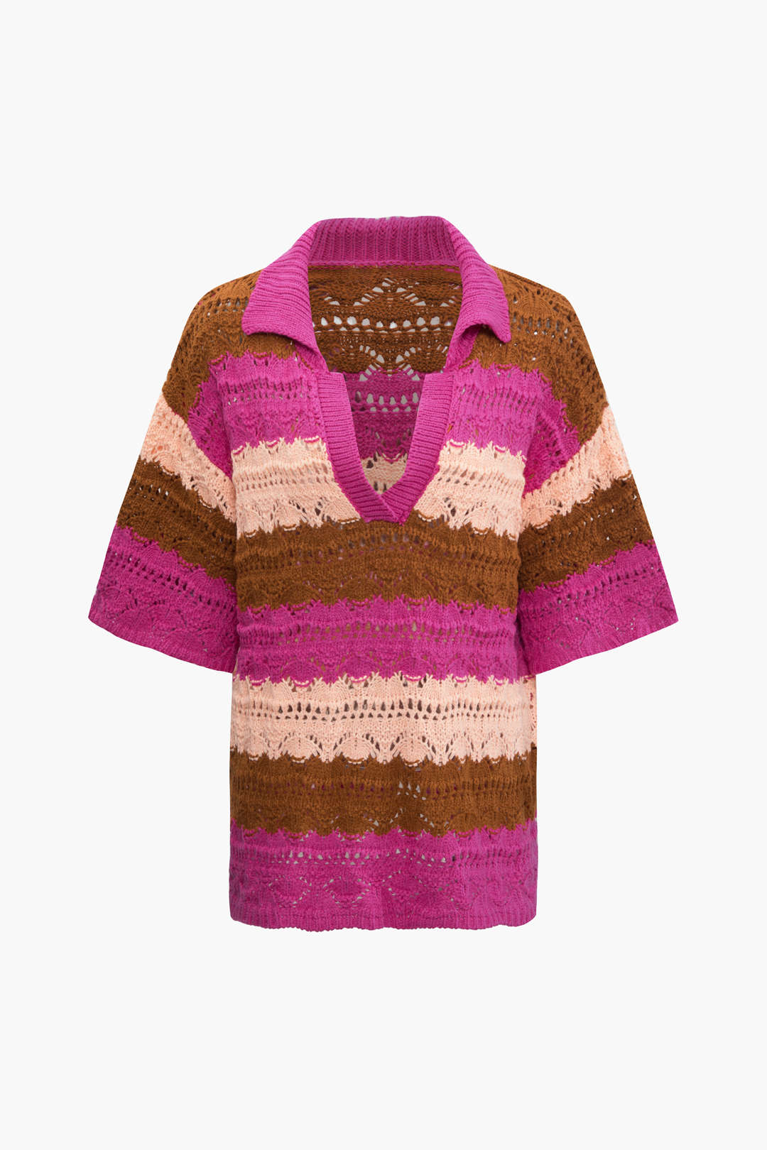 Multicolored Stripe V-Neck Knit Top - Y2K Aesthetic Cute Top for Trendy Outfits