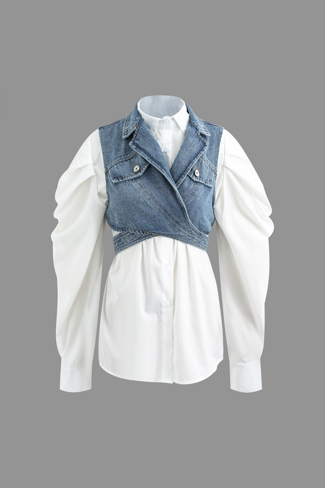 Notched Lapel Cross Hem Denim Vest - Y2K Aesthetic Layering Essential for Trendy Outfits Notched Lapel Cross Hem Denim Vest - Y2K Aesthetic Layering Essential for Trendy Outfits