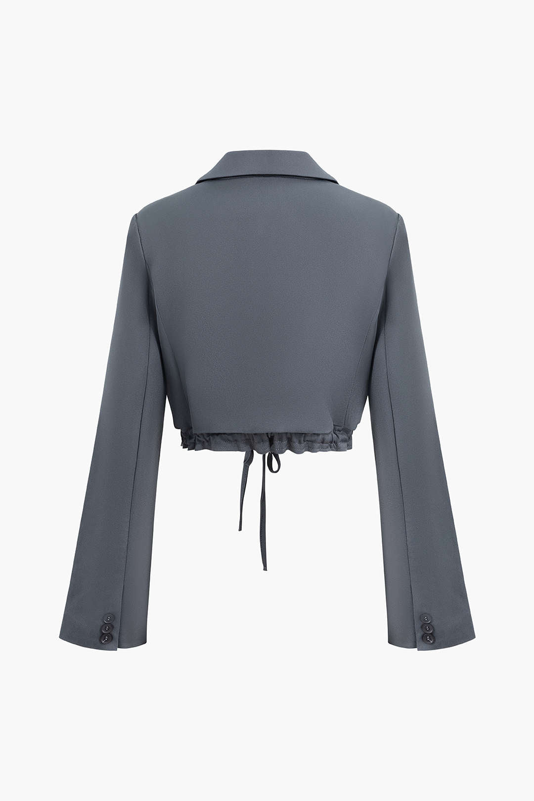 Notched Lapel One Button Drawstring Hem Crop Blazer for Y2K Fashion and Coquette Aesthetic Notched Lapel One Button Drawstring Hem Crop Blazer for Y2K Fashion and Coquette Aesthetic