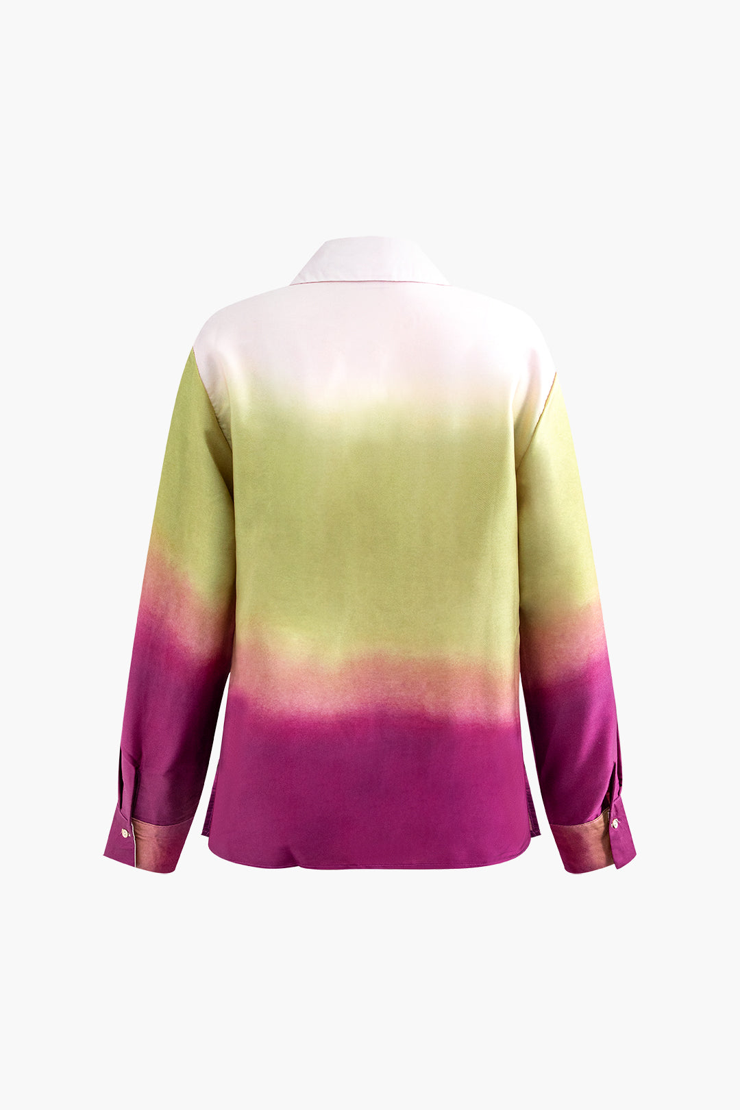 Ombre Button Up Long Sleeve Shirt - Y2K Aesthetic Fashion for Trendy Outfits