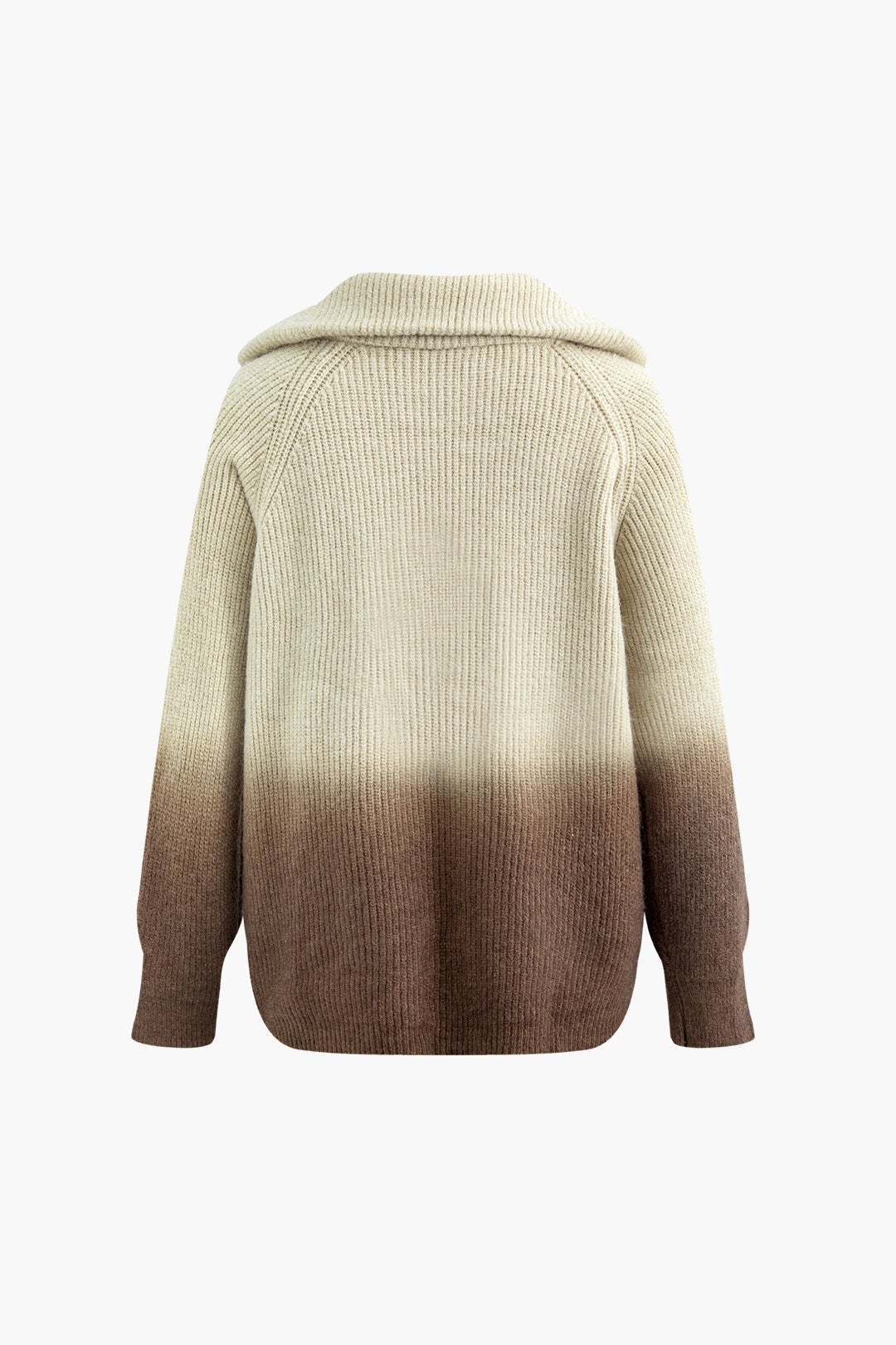 Ombre Collar Zipper Knit Cardigan - Y2K Aesthetic Layering Piece for Cozy Outfits