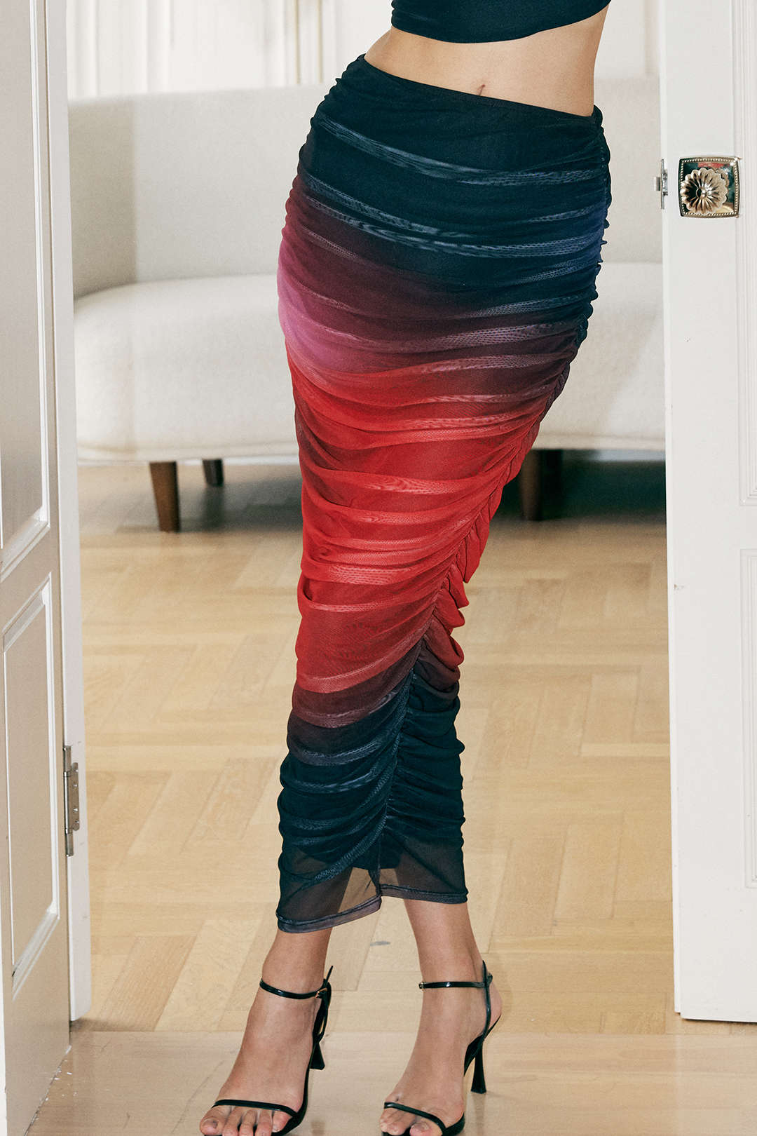 Ombre Mesh Ruched Maxi Skirt - Y2K Aesthetic Fashion for Trendy Outfits and Stylish Looks Ombre Mesh Ruched Maxi Skirt - Y2K Aesthetic Fashion for Trendy Outfits and Stylish Looks